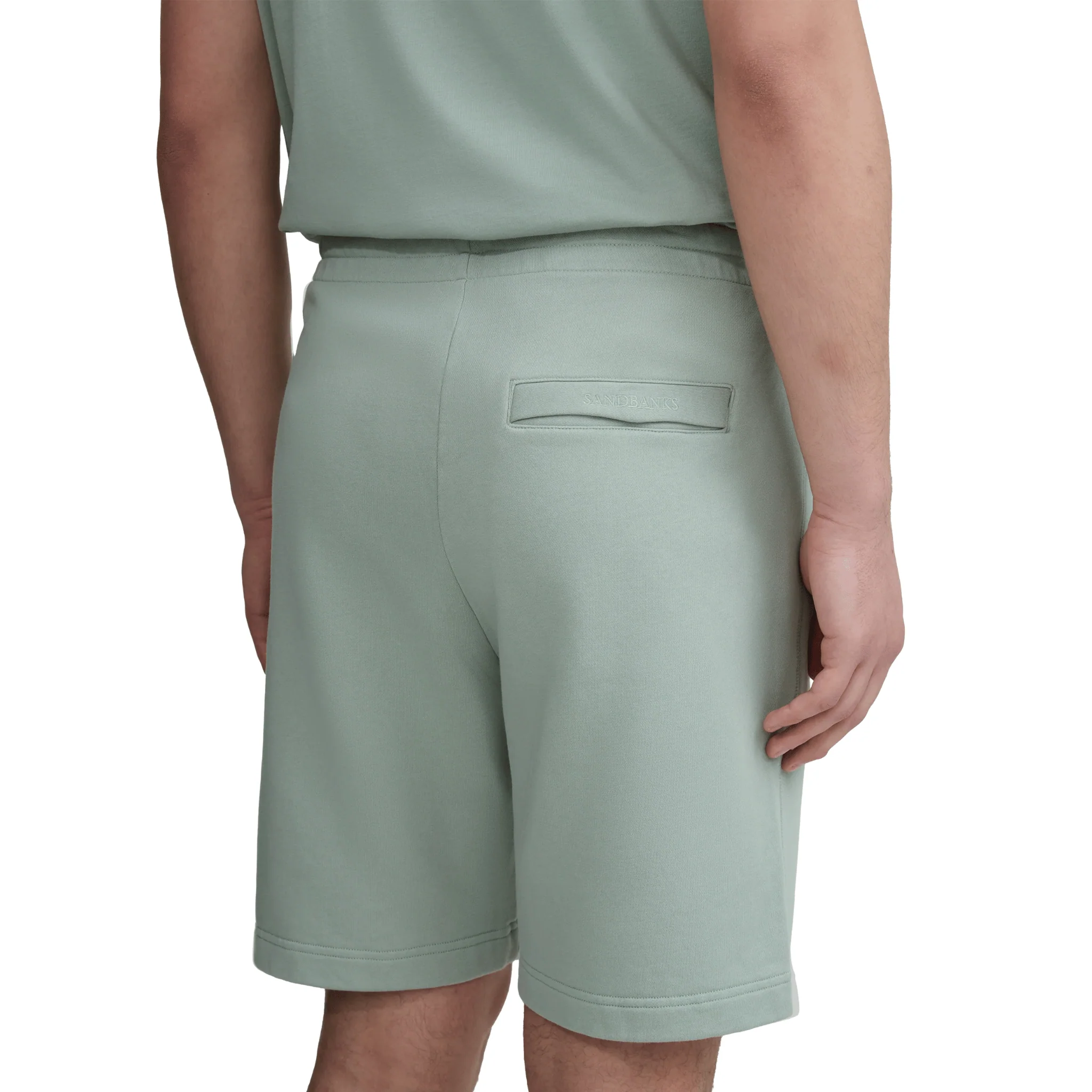 Mens Sandbanks Sage Badge Logo Sweat Shorts - Image 4