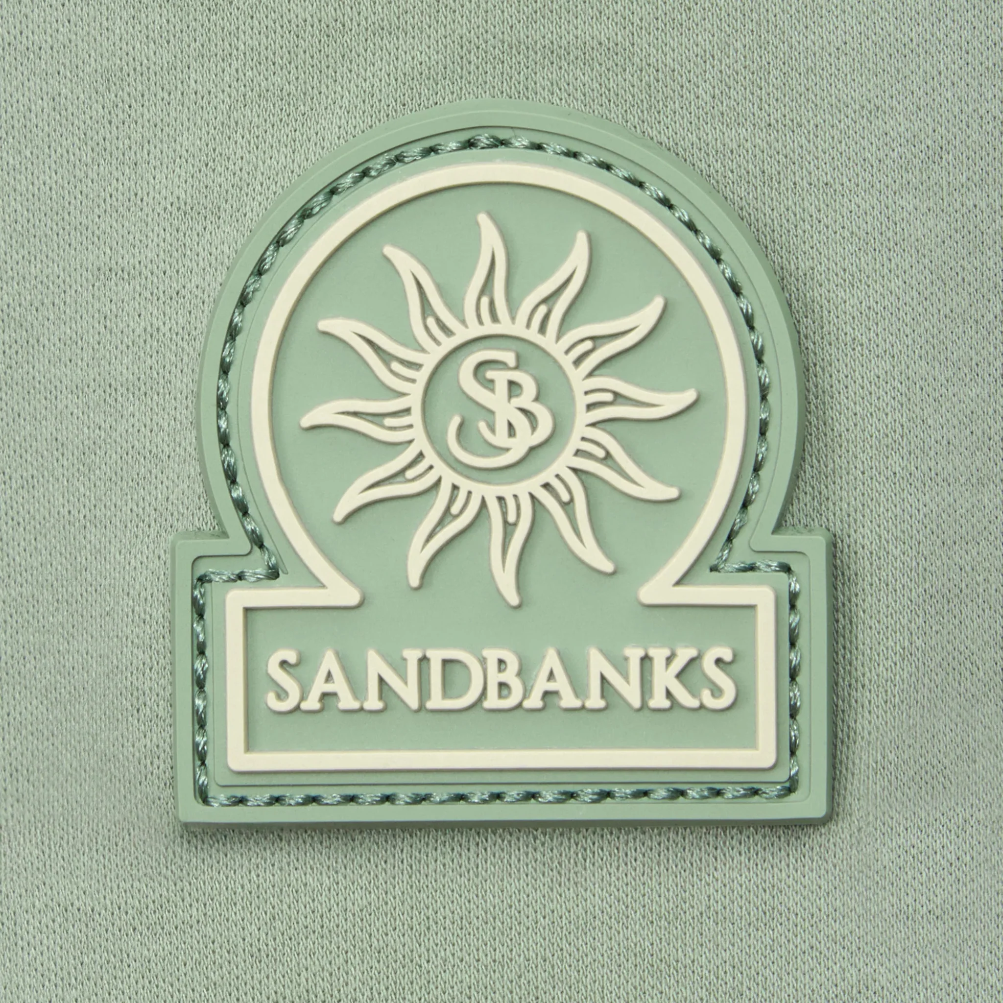 Mens Sandbanks Sage Silicone Zip S/s Polo Shirt - Image 3