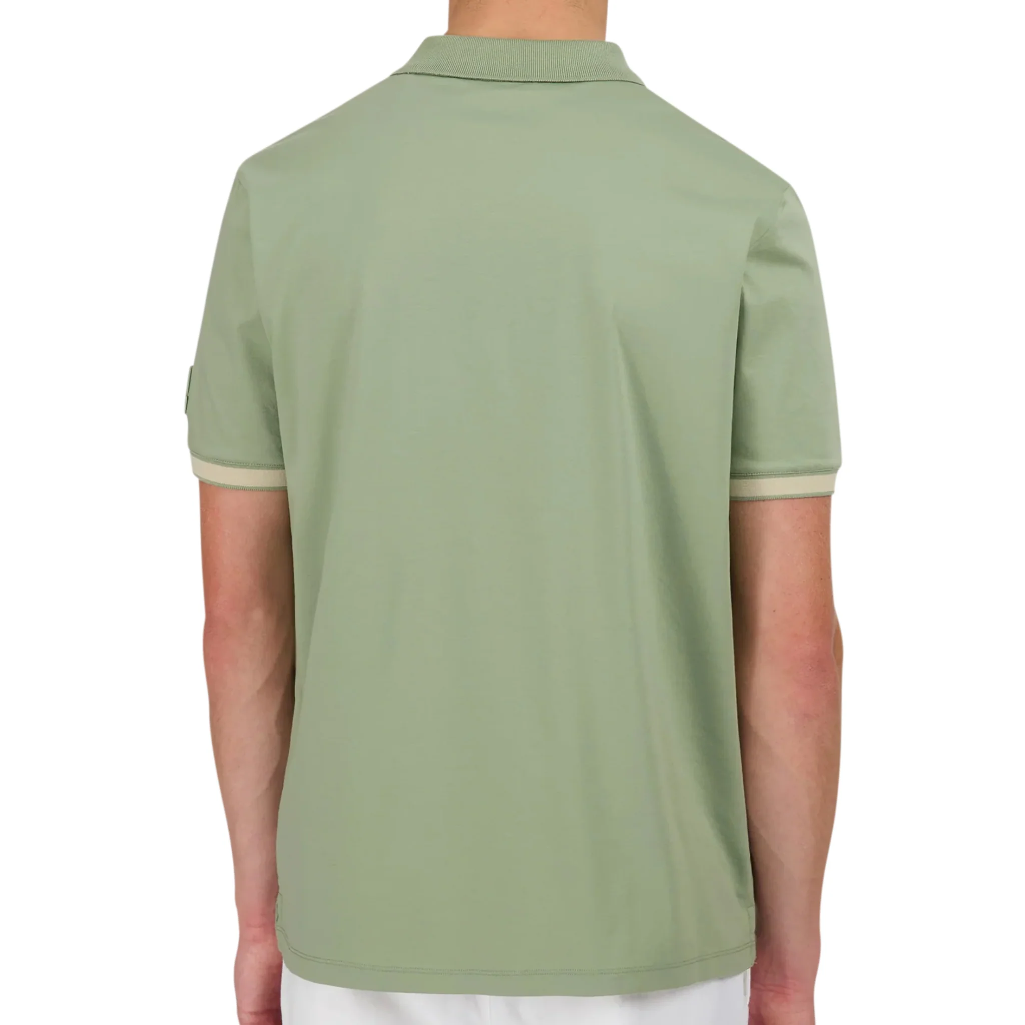 Mens Sandbanks Sage Silicone Zip S/s Polo Shirt - Image 5