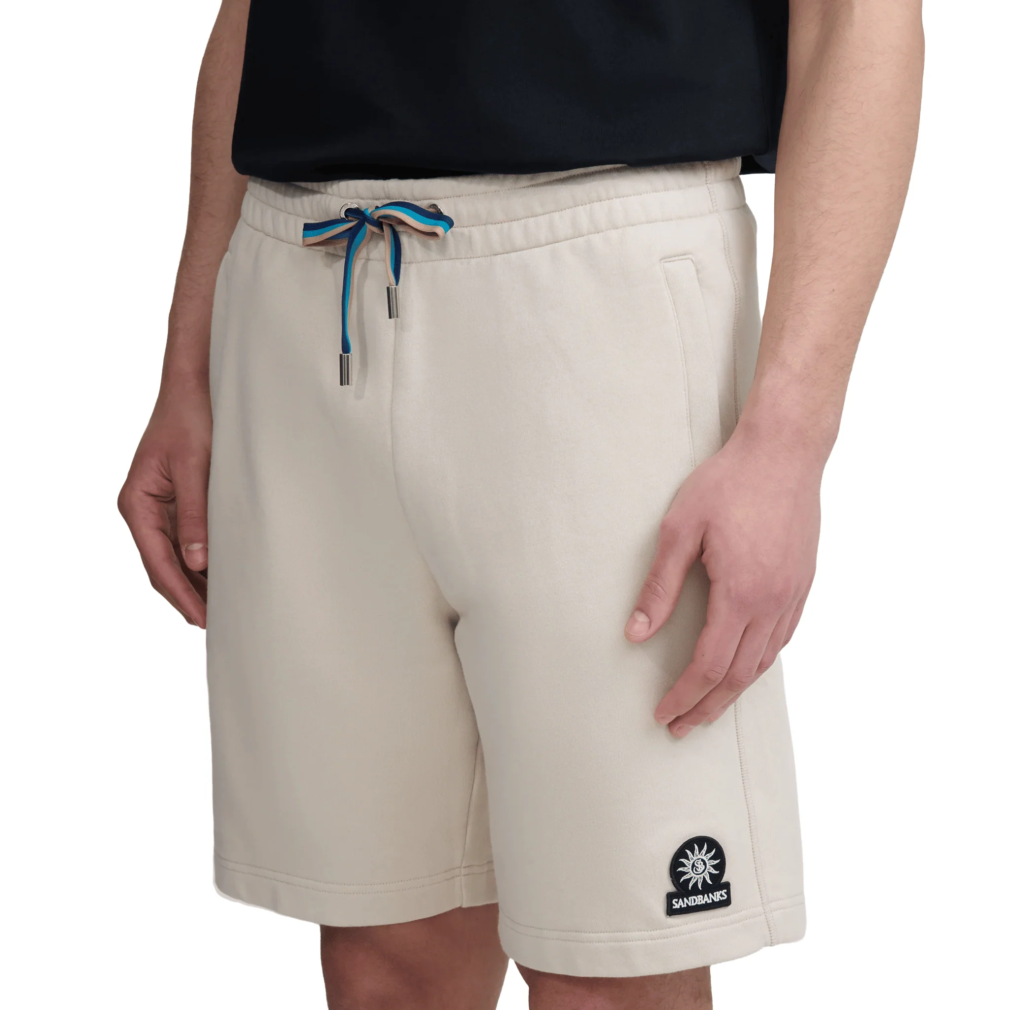 Mens Sandbanks Stone Badge Logo Sweat Shorts - Image 2