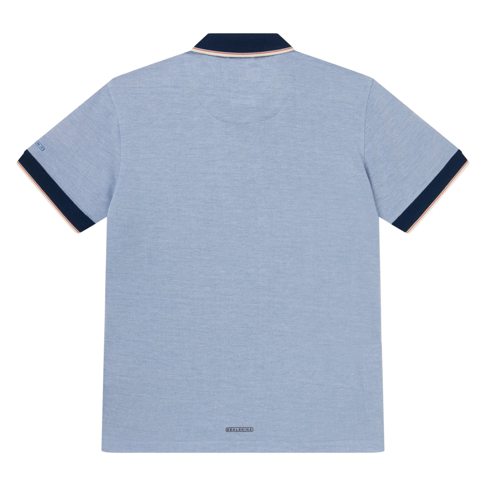 Mens Sealskinz Blue Eastgate Soft Touch Oxford Zip S/s Polo - Image 2