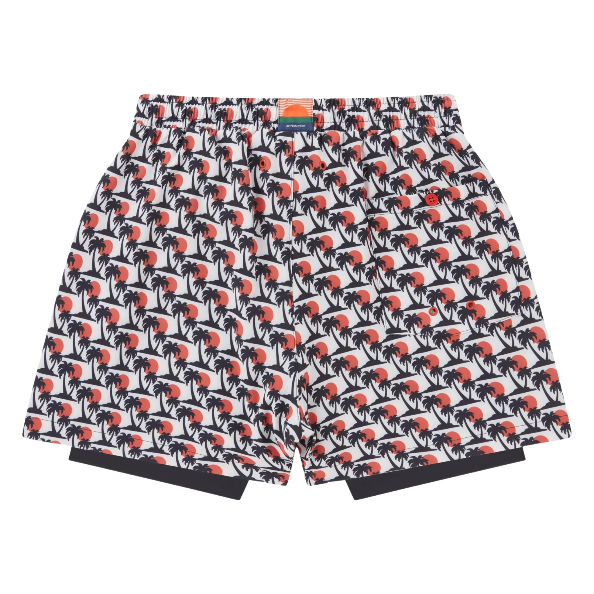 Mens Sealskinz Dark Blue Southwood Palm Print Swim Shorts - Image 2