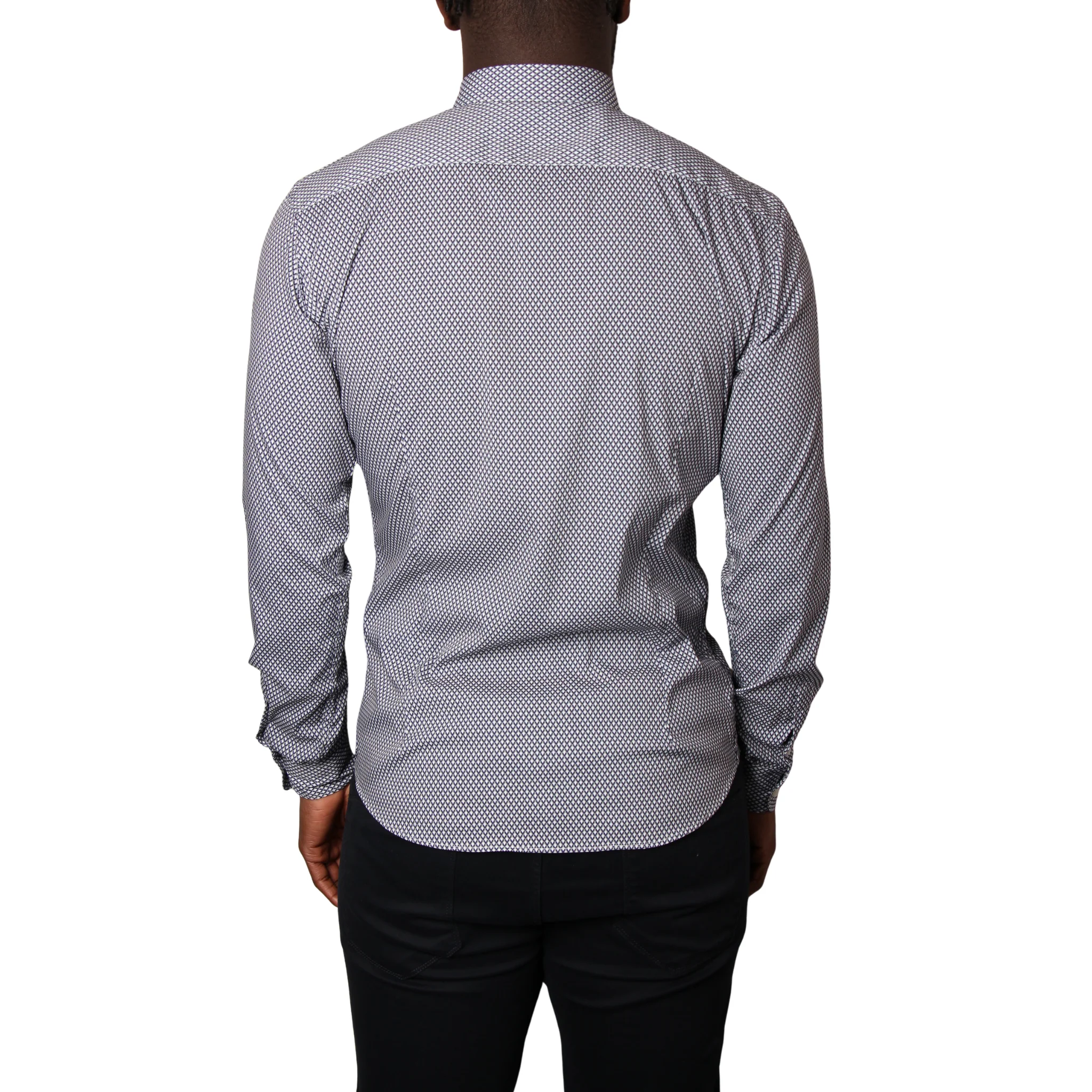 Mens SEINSE Navy Printed L/s Shirt - Image 2