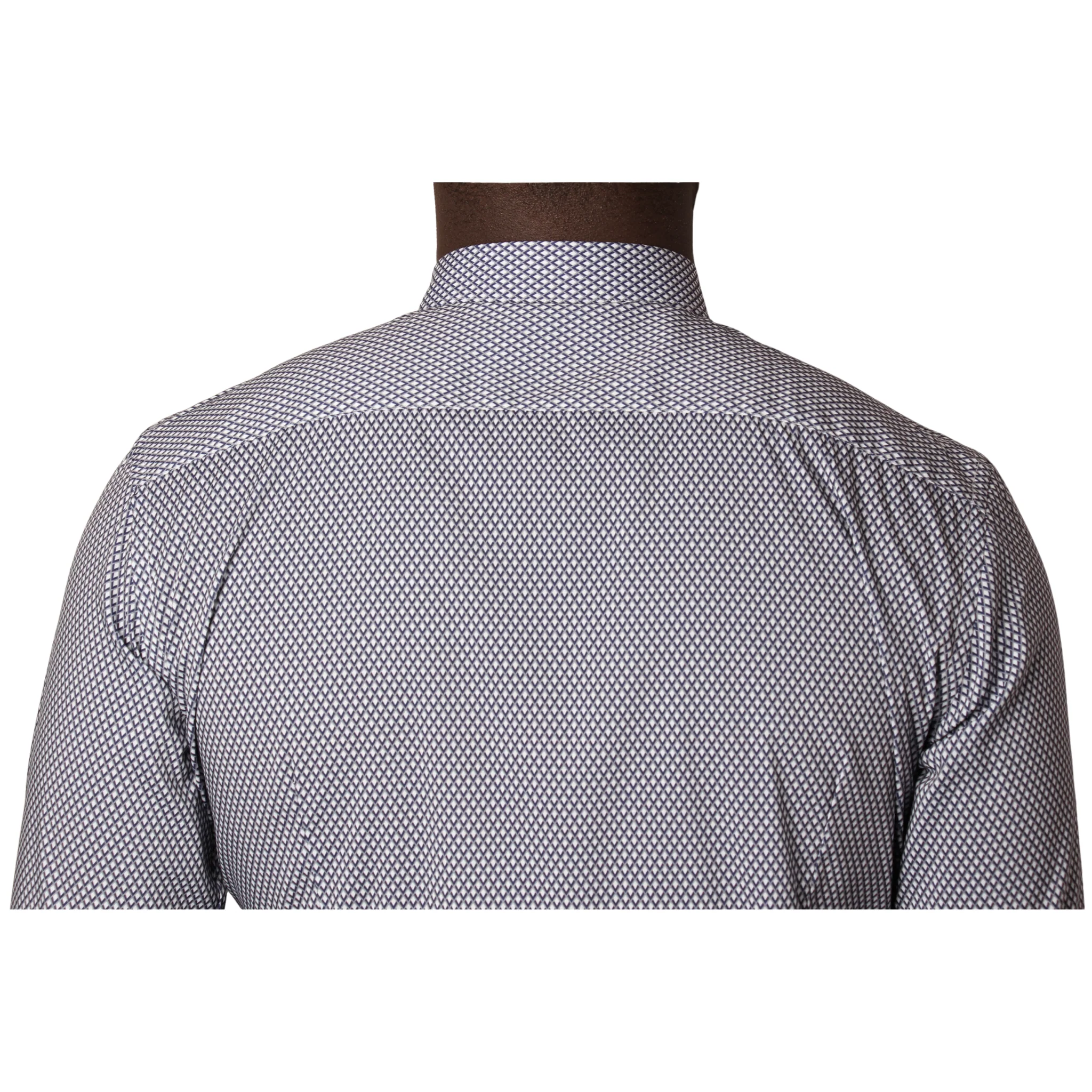 Mens SEINSE Navy Printed L/s Shirt - Image 4