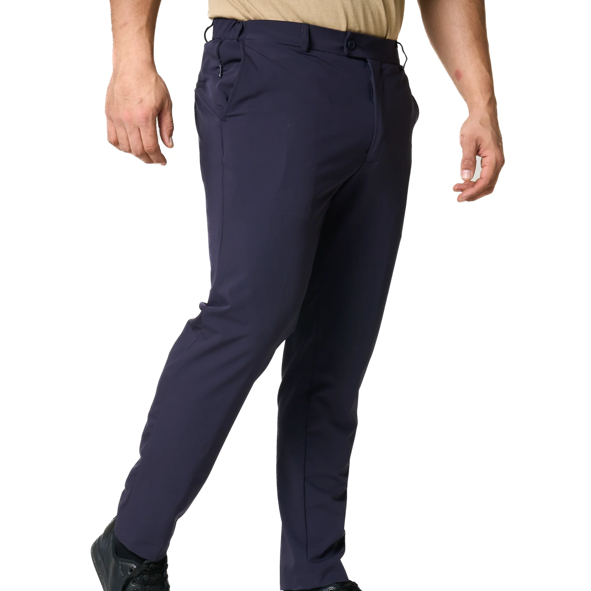 Mens SEINSE Navy Stretch Trousers - Image 3