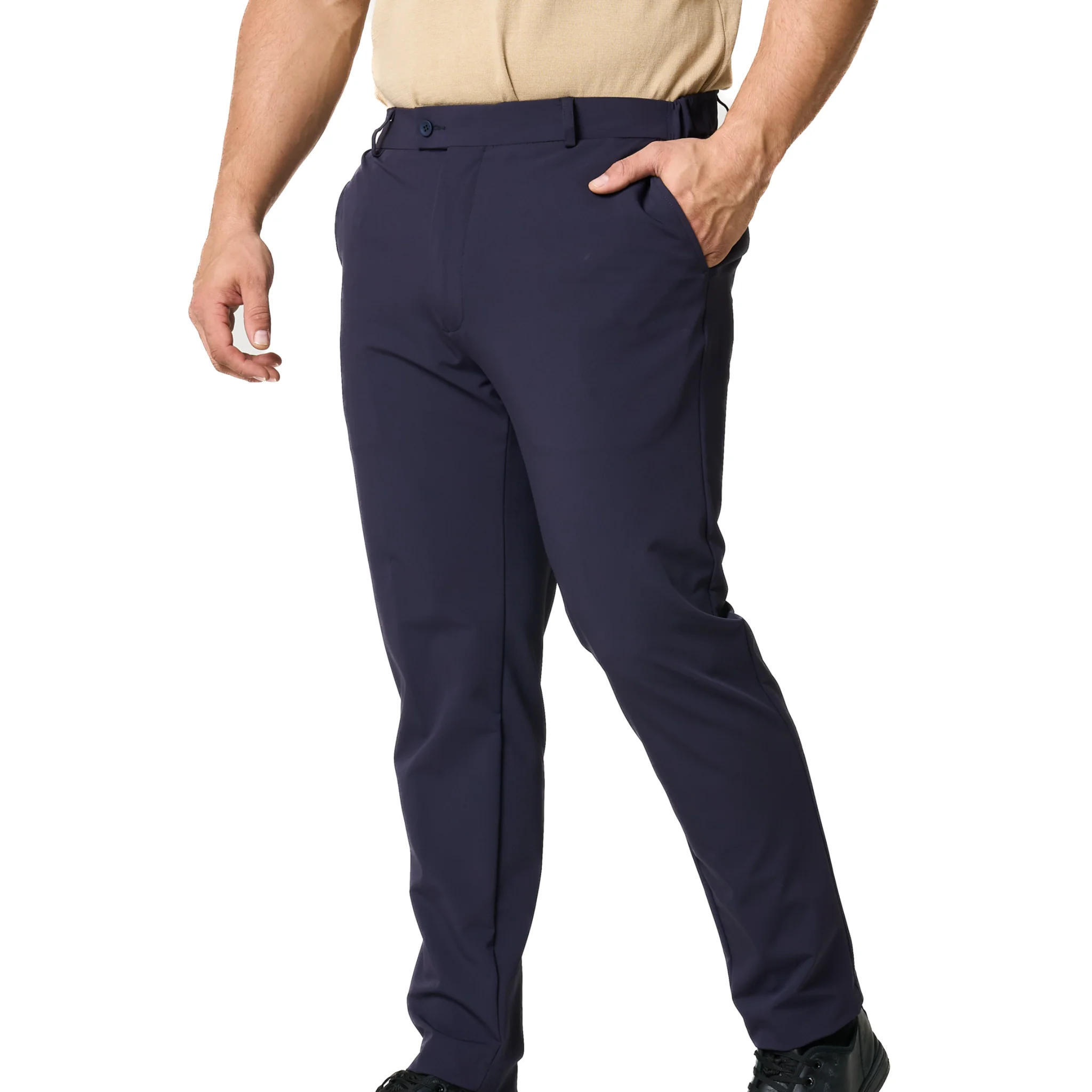 Mens SEINSE Navy Stretch Trousers - Image 4