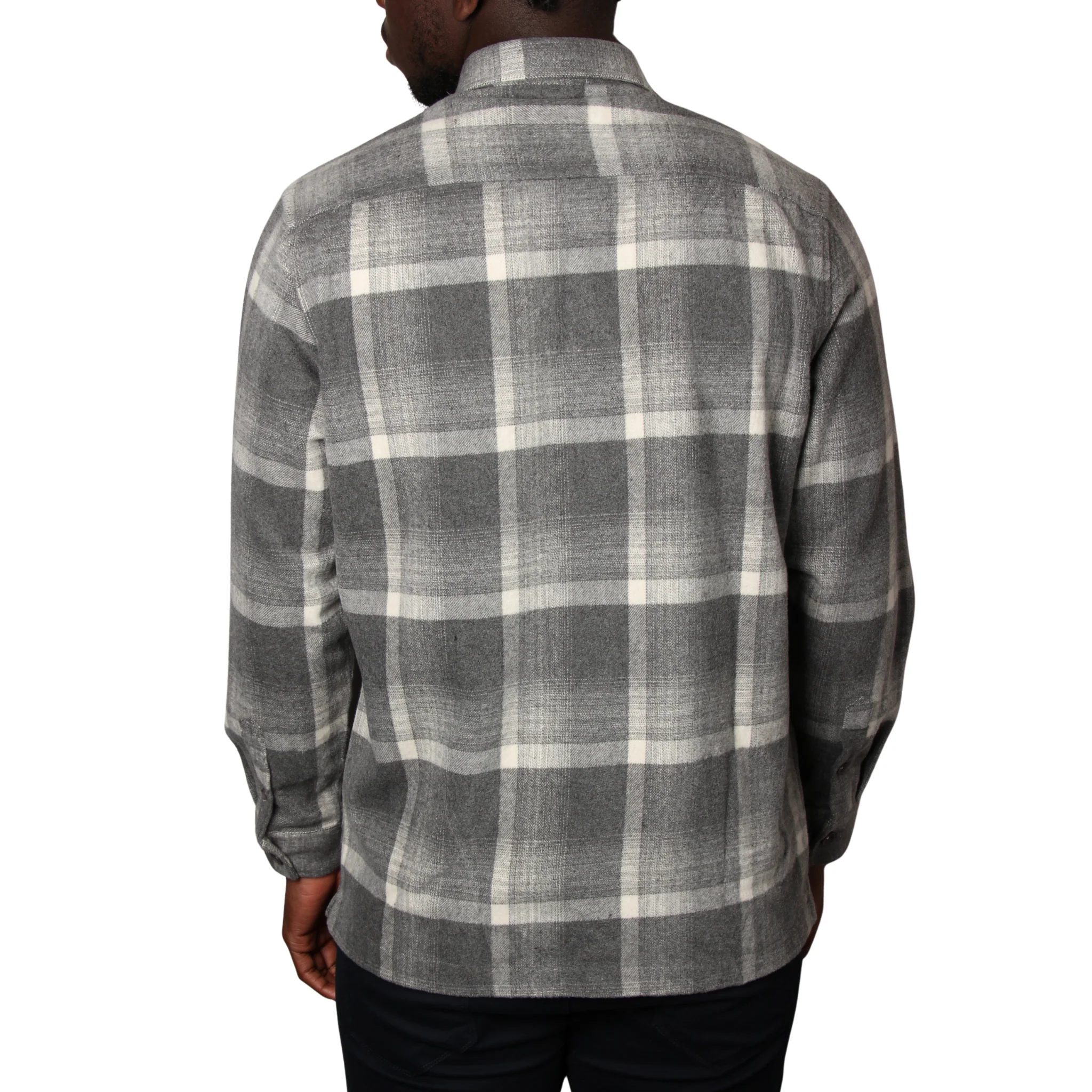 Mens SEINSE Perla Grey Flannel Overshirt - Image 3