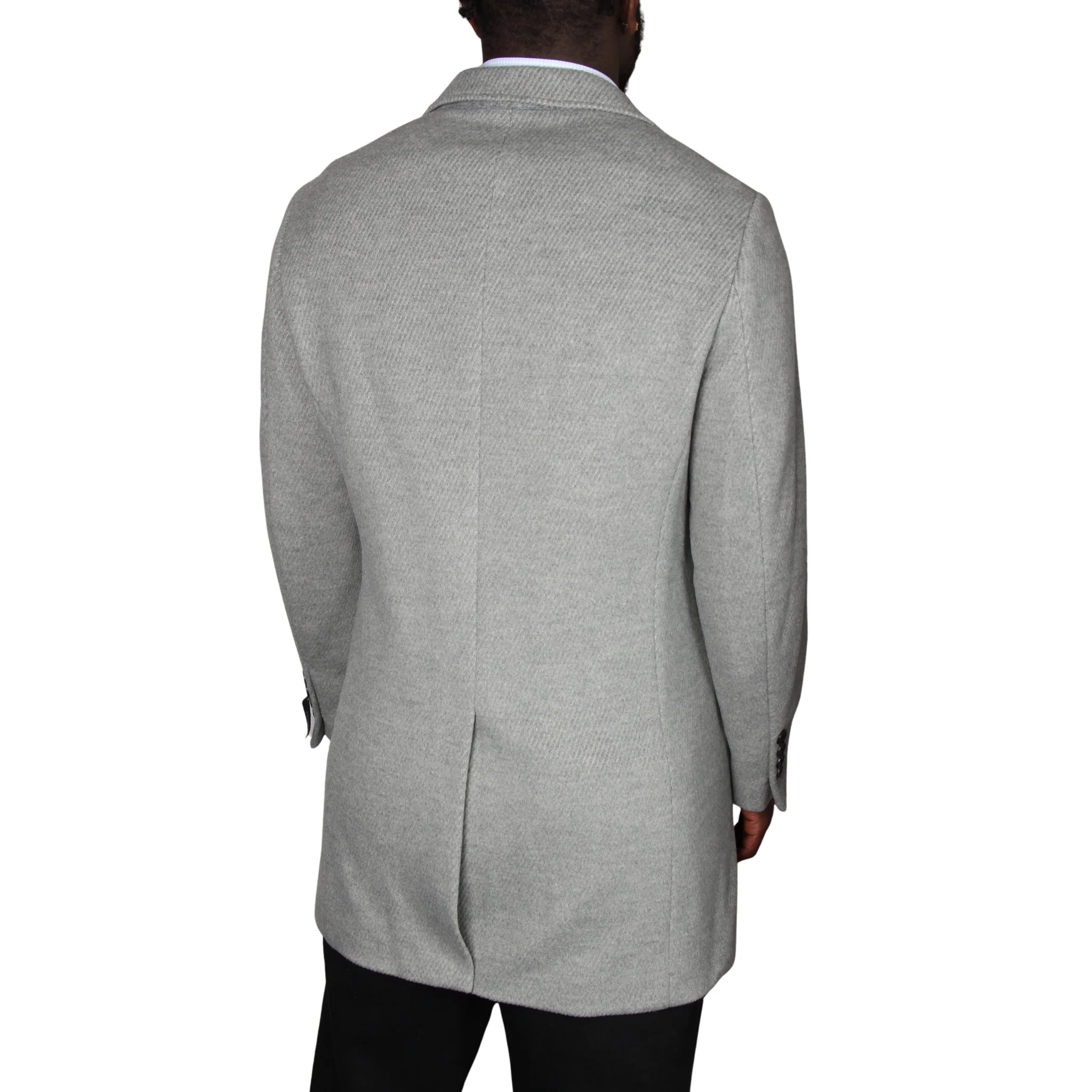 Mens SEINSE Perla Grey Tailored Overcoat - Image 2