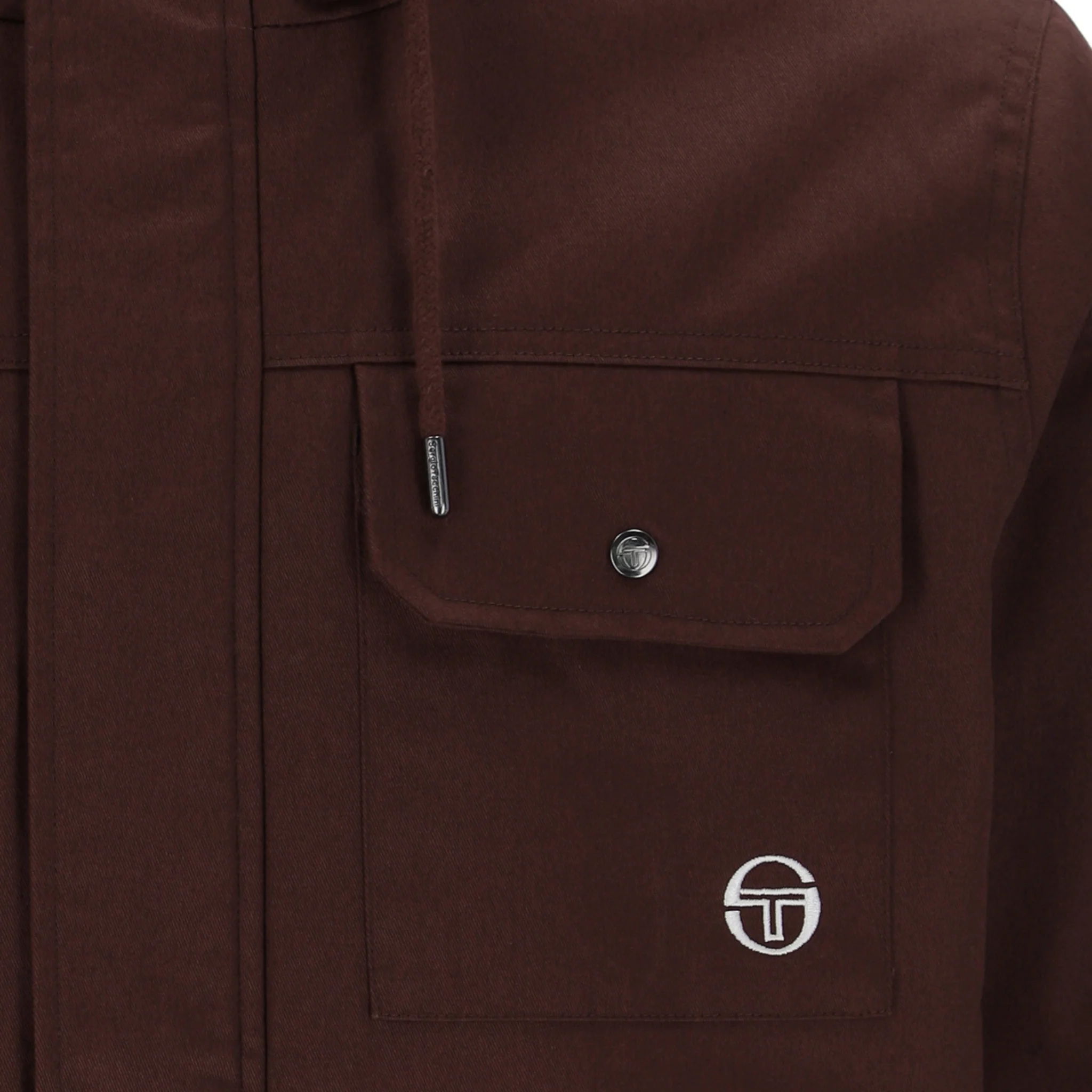 Mens Sergio Tacchini Bitter Chocolate Weaver Hooded Field Jacket - Image 3