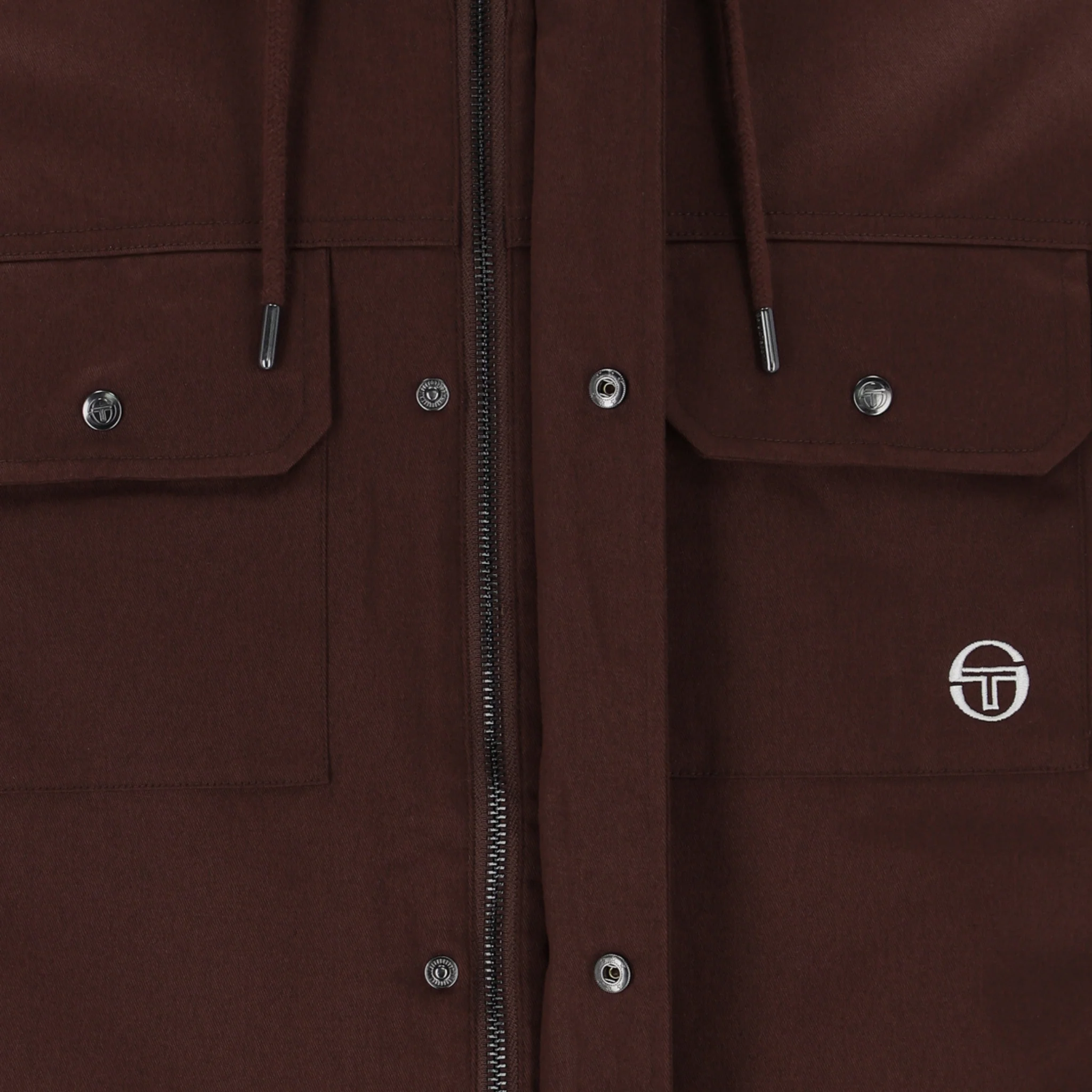 Mens Sergio Tacchini Bitter Chocolate Weaver Hooded Field Jacket - Image 4