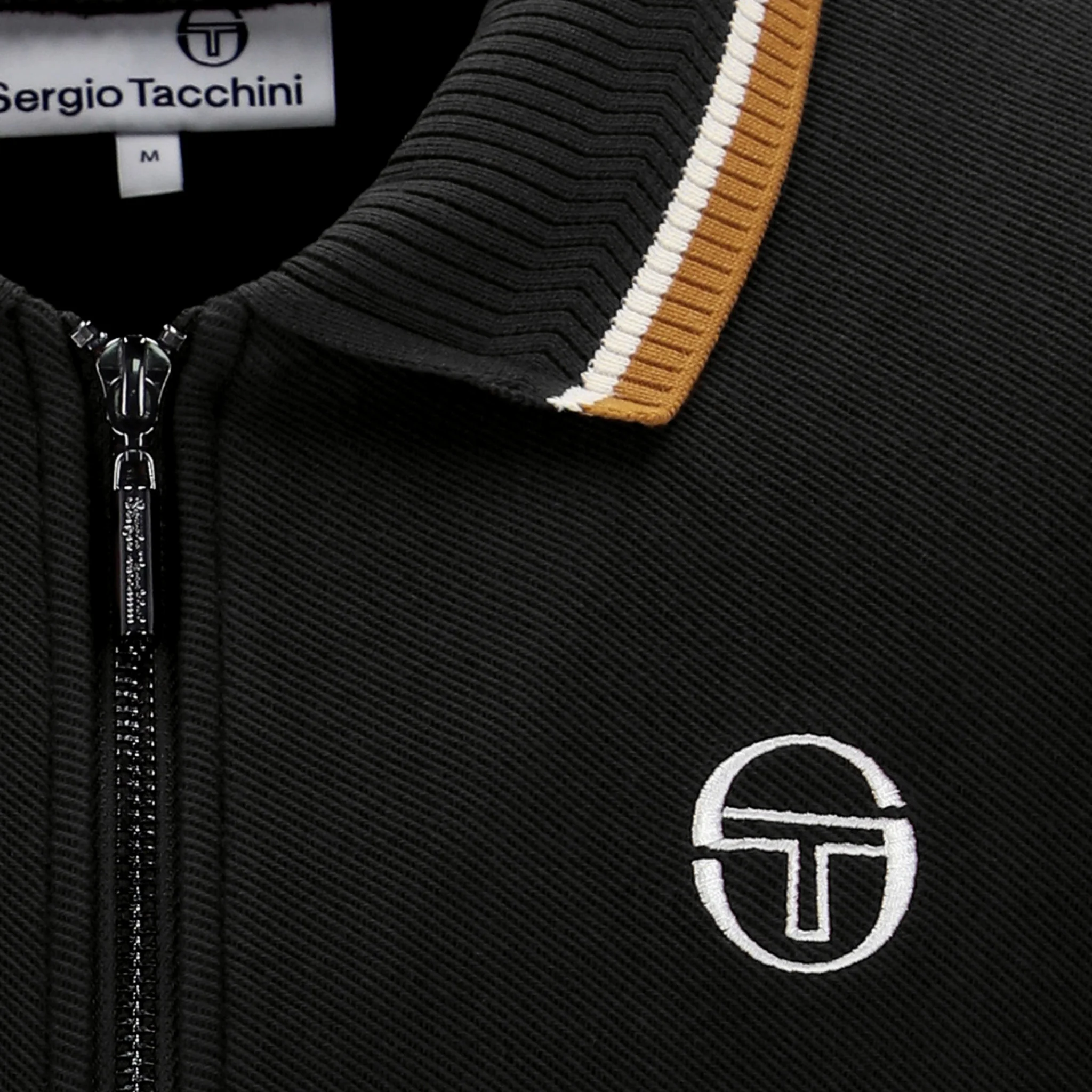 Mens Sergio Tacchini Black Giorno Track Top - Image 2