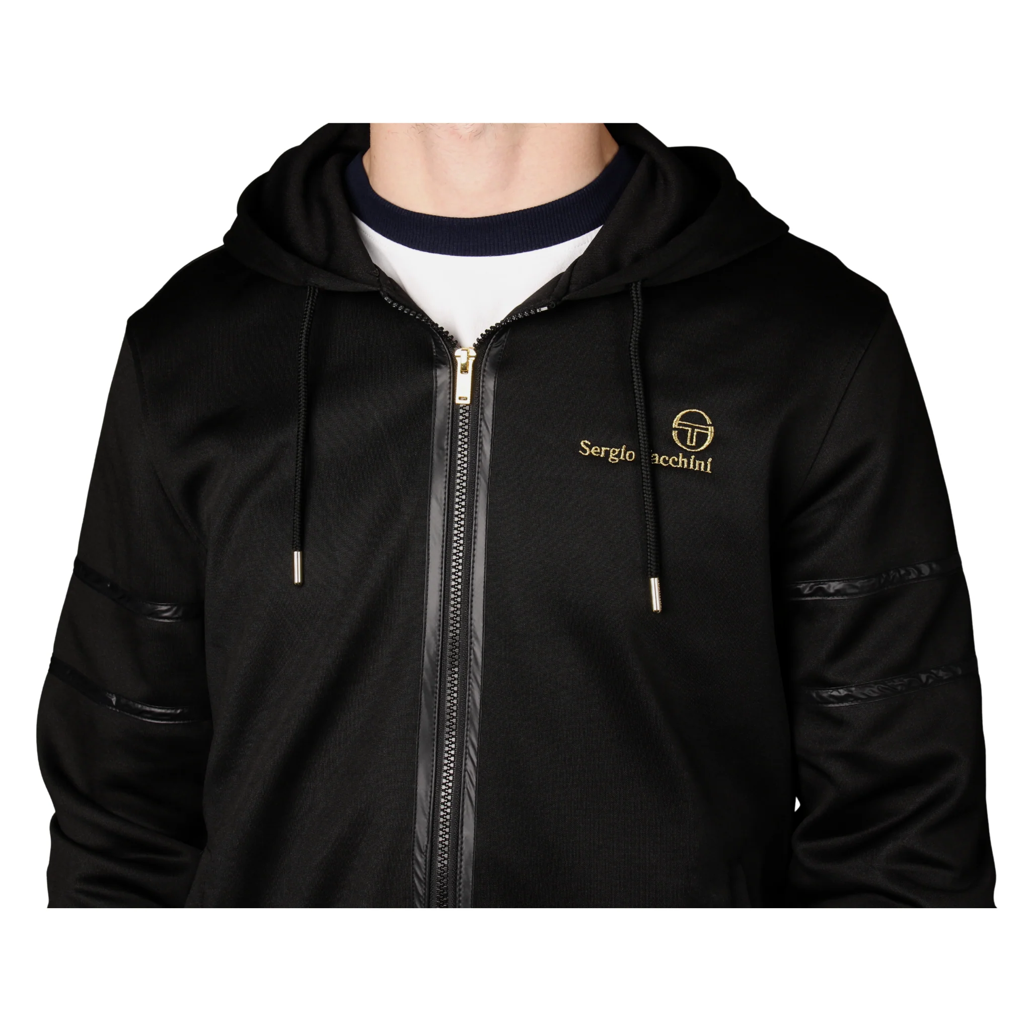 Mens Sergio Tacchini Black Strada Hoodie - Image 3