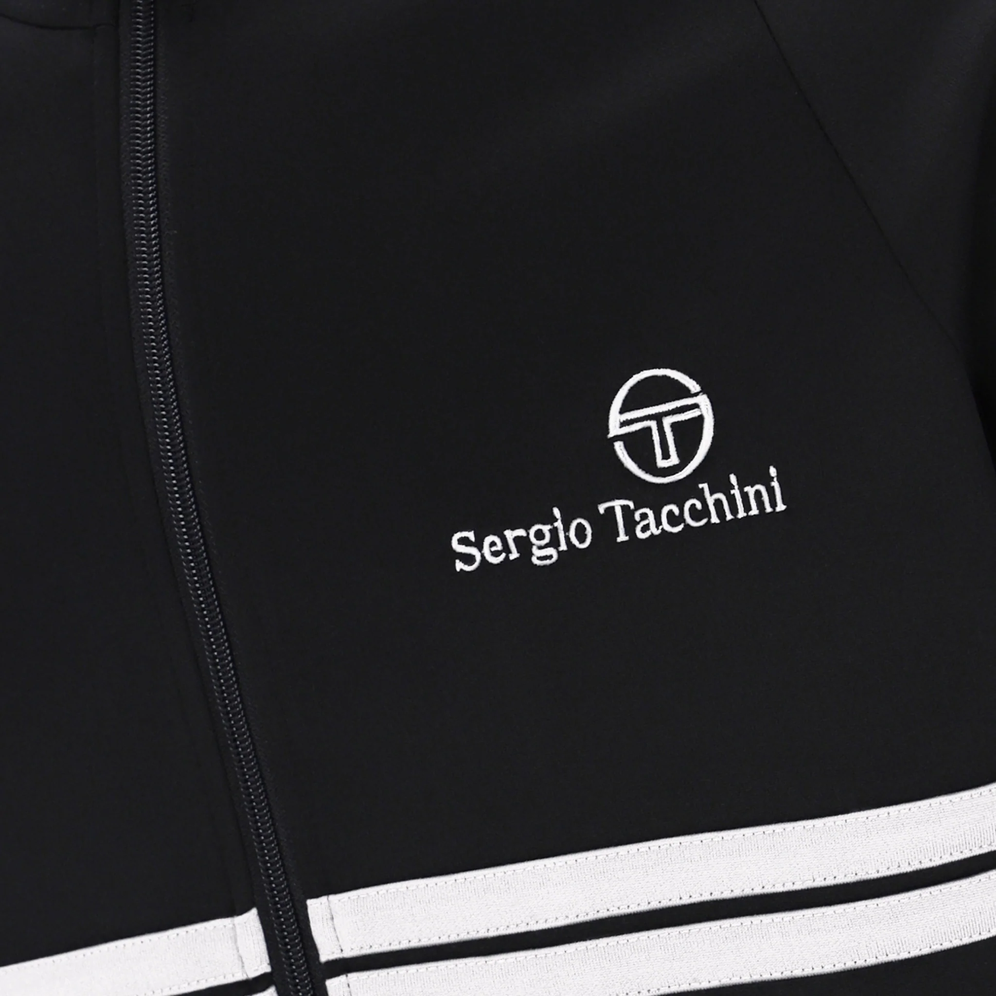 Mens Sergio Tacchini Black/White New Dallas Track Top - Image 3