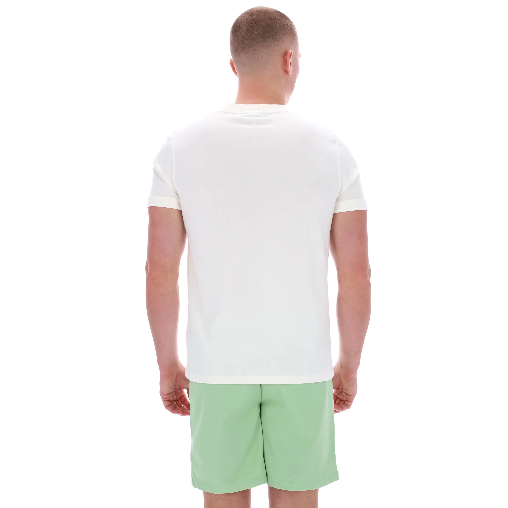 Mens Sergio Tacchini Gardenia/Quiet Green Master S/s T Shirt - Image 3