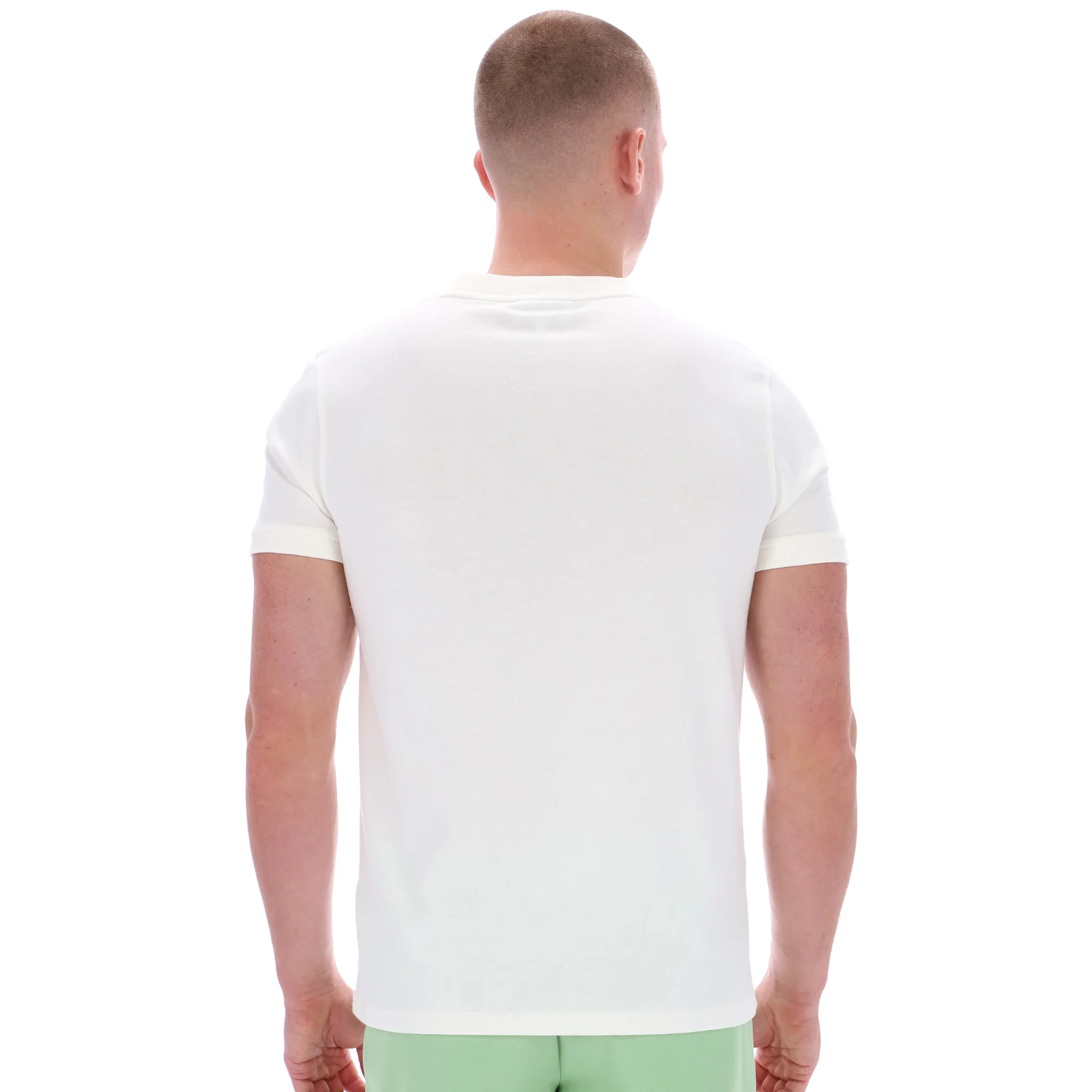 Mens Sergio Tacchini Gardenia/Quiet Green Master S/s T Shirt - Image 4