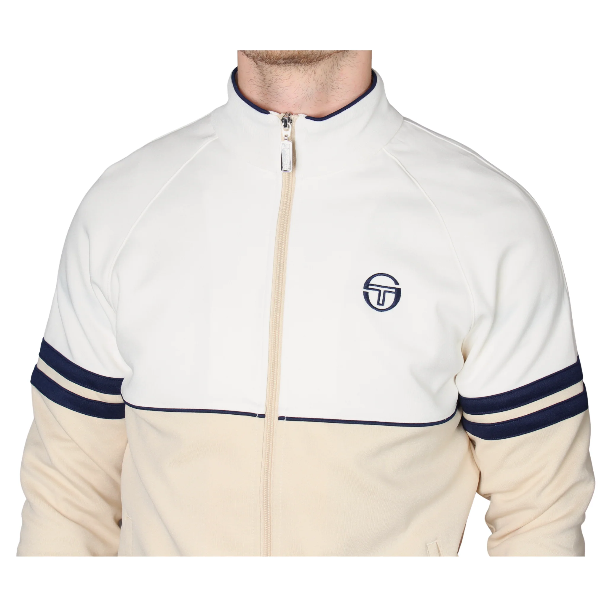 Mens Sergio Tacchini Gardenia/Sandshell/Maritime Blue Orion Track Jacket - Image 3
