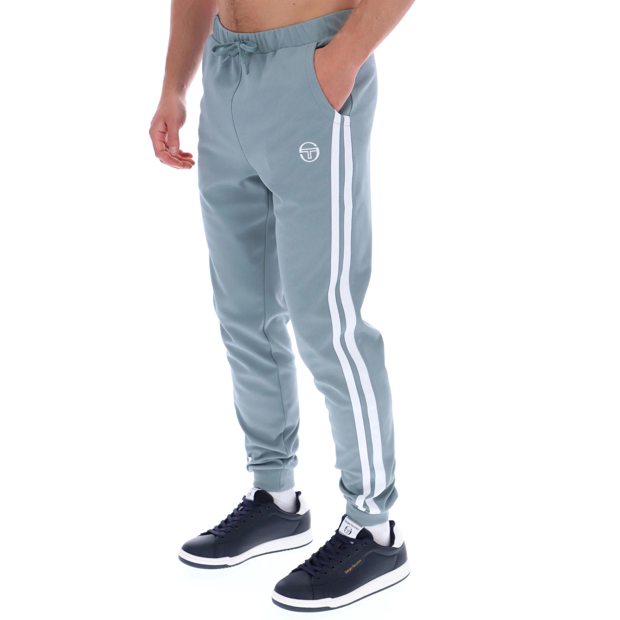 Mens Sergio Tacchini Lead/White Damarindo Track Pants - Image 2
