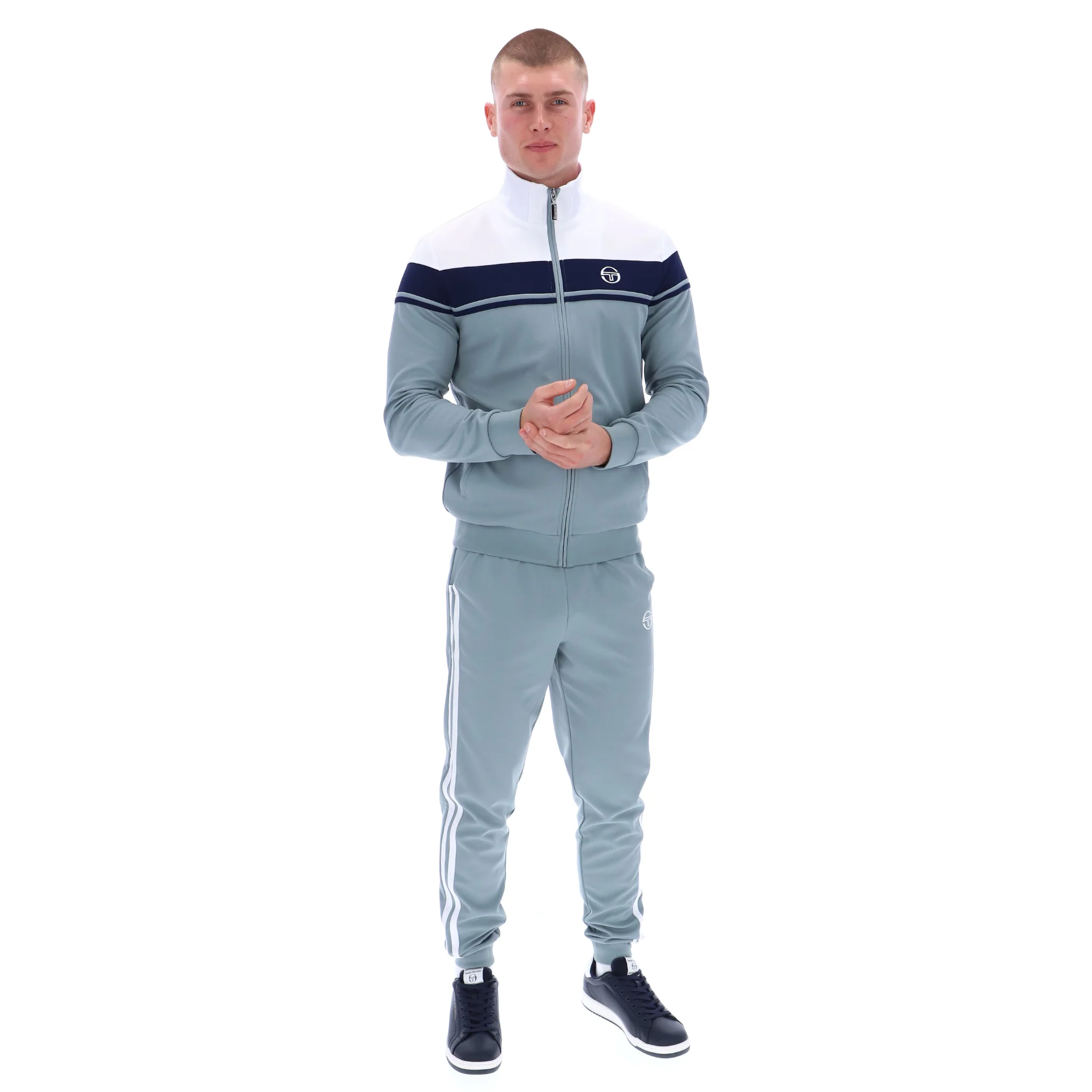 Mens Sergio Tacchini Lead/White Damarindo Track Pants - Image 6