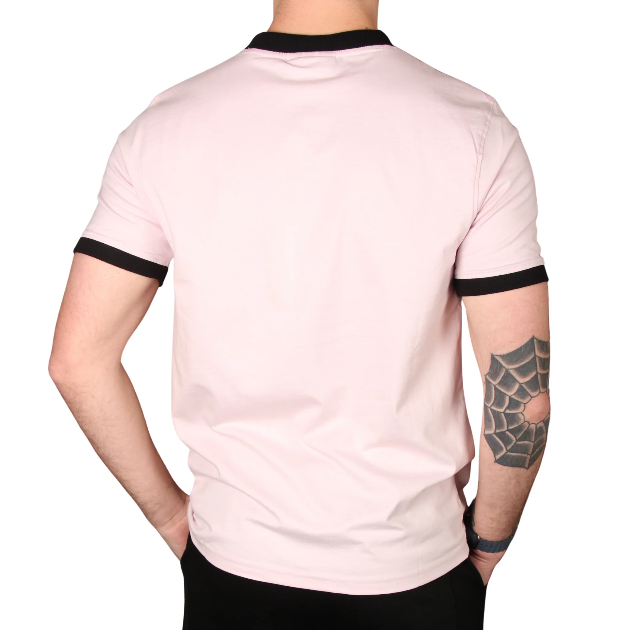 Mens Sergio Tacchini Light Lilac/Black Supermac S/s T Shirt - Image 2