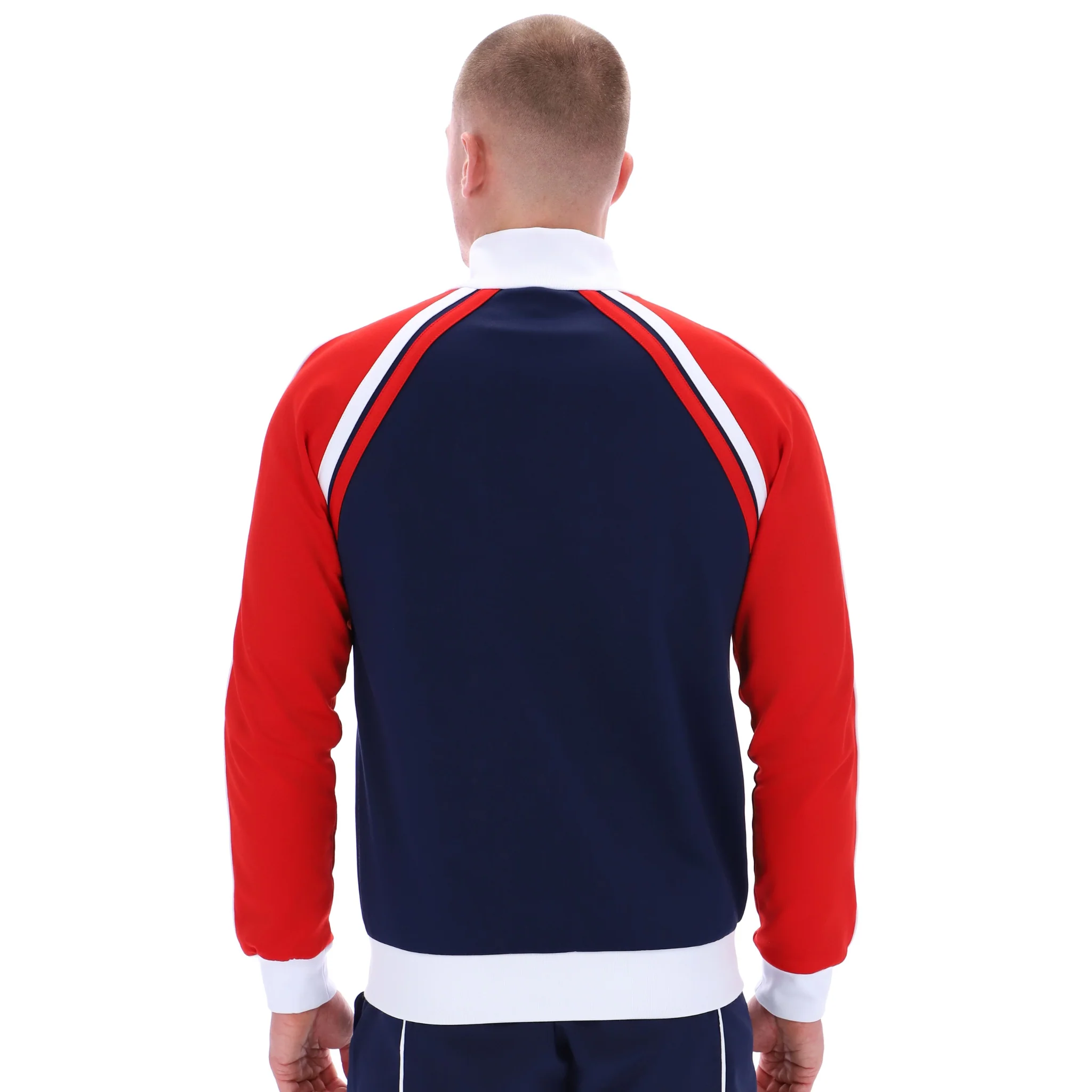 Mens Sergio Tacchini Maritime Blue/Adrenaline Rush/White Ghibli Davis Track Top - Image 3