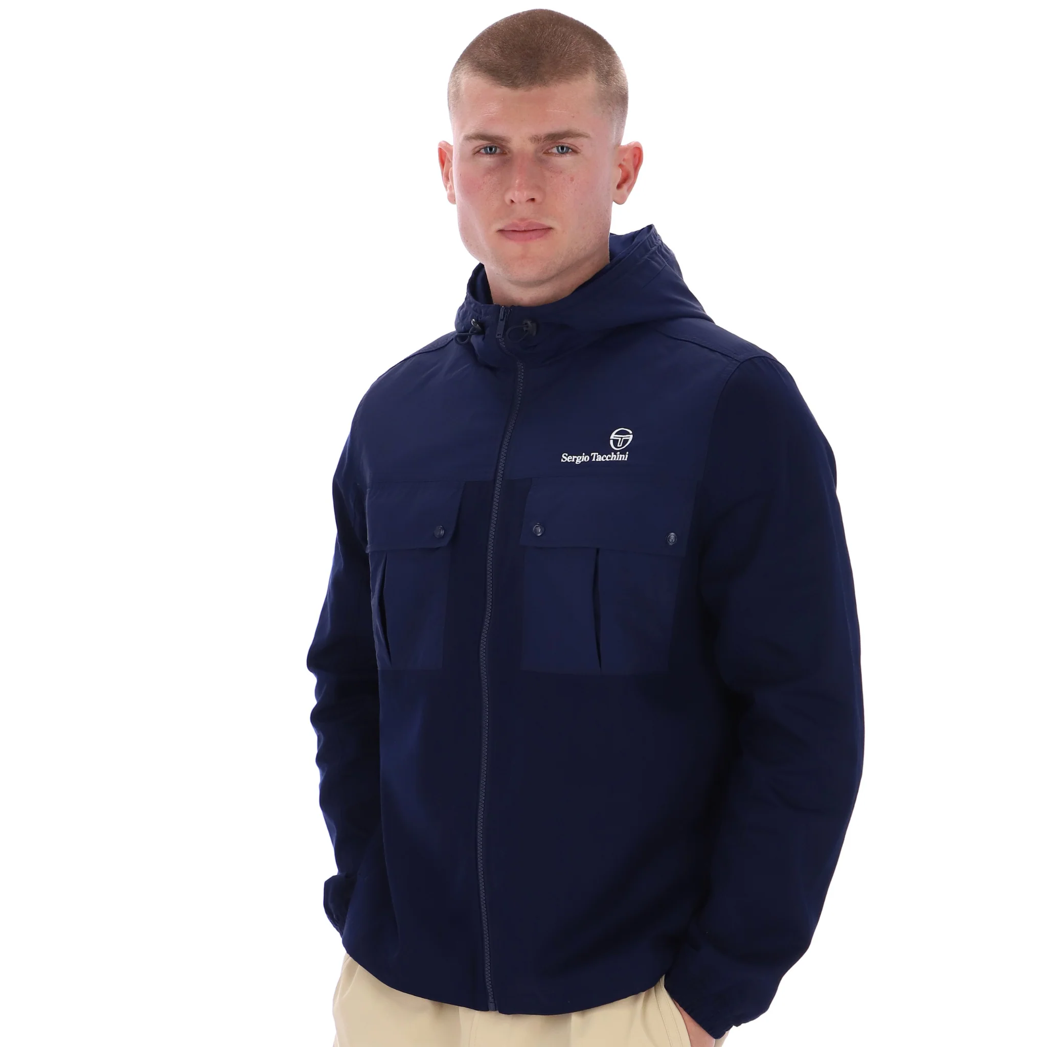 Mens Sergio Tacchini Maritime Blue Calisti Hooded Jacket - Image 3