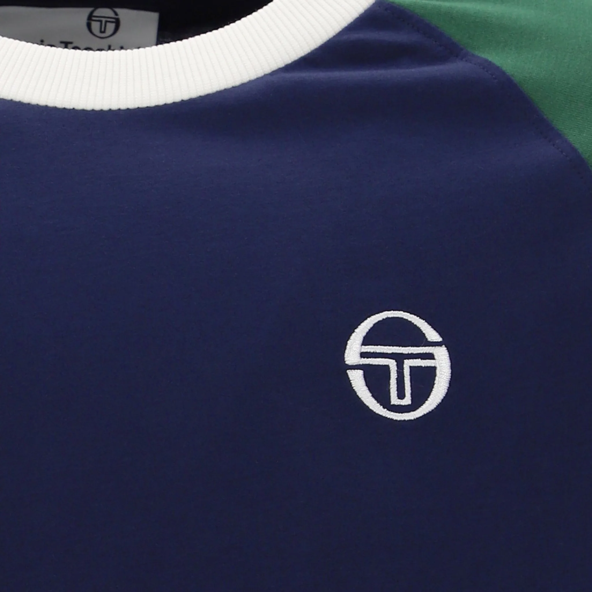 Mens Sergio Tacchini Maritime Blue/Eden Hadow Ringer S/s T Shirt - Image 3
