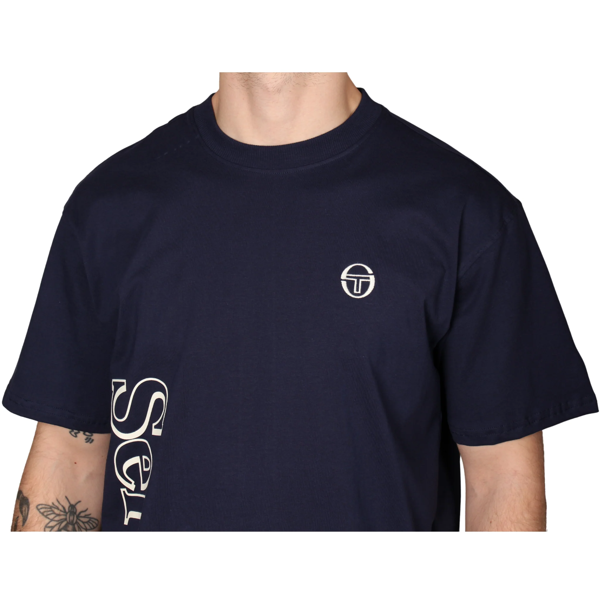 Mens Sergio Tacchini Maritime Blue Furato Graphic S/s T Shirt - Image 4
