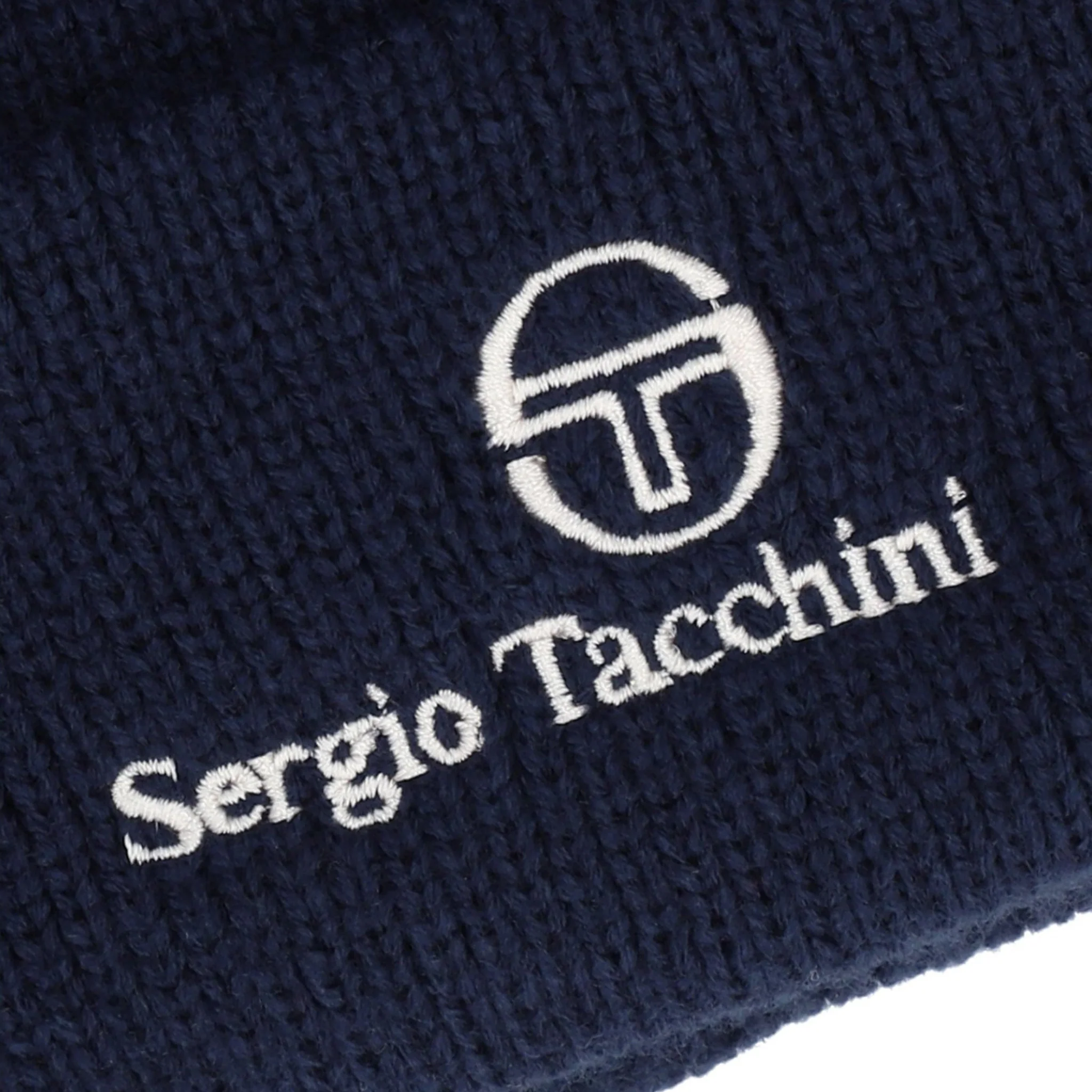Mens Sergio Tacchini Maritime Blue/Gardenia Kairee Classic Beanie - Image 2