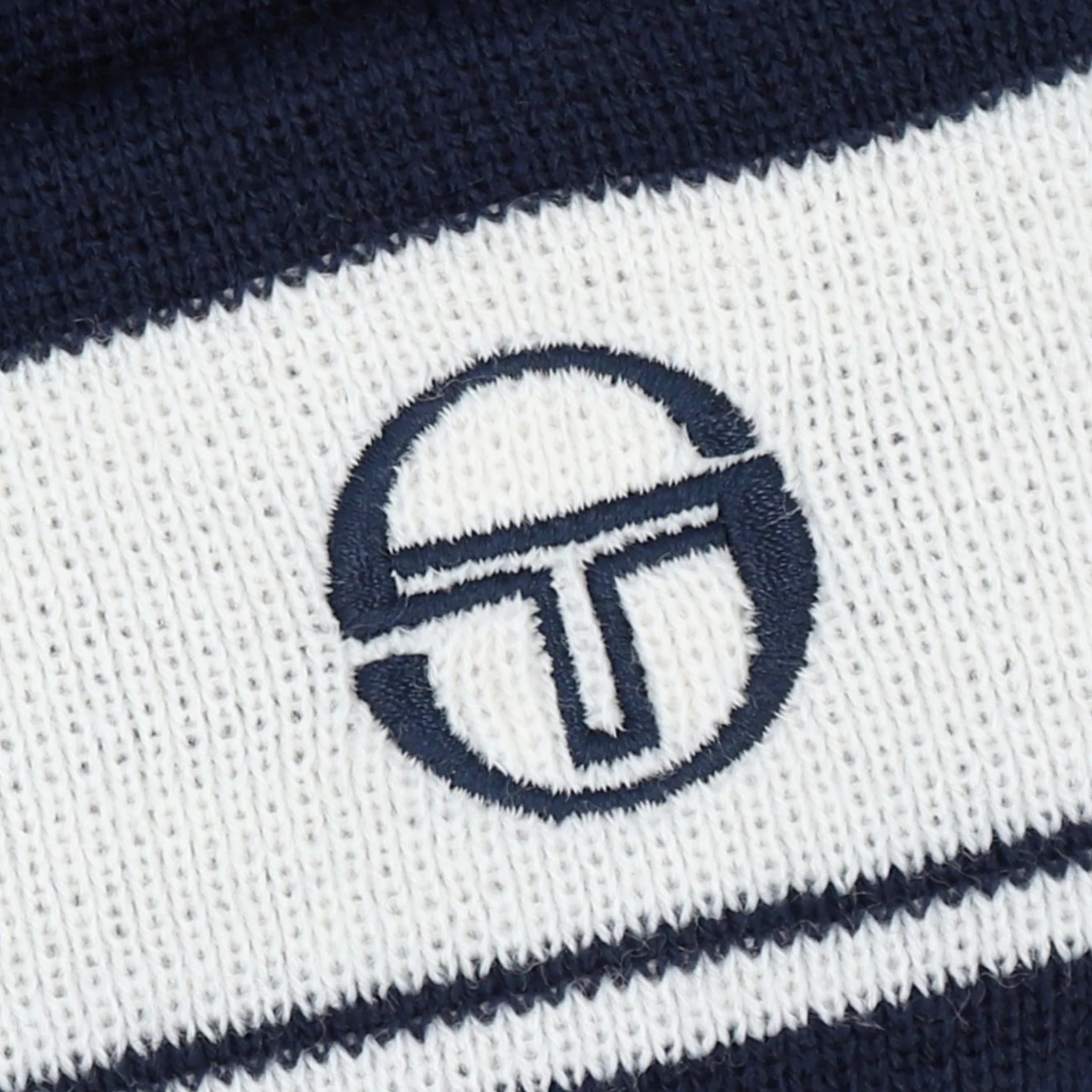 Mens Sergio Tacchini Maritime Blue/Gardenia Sellarz Striped Beanie - Image 3