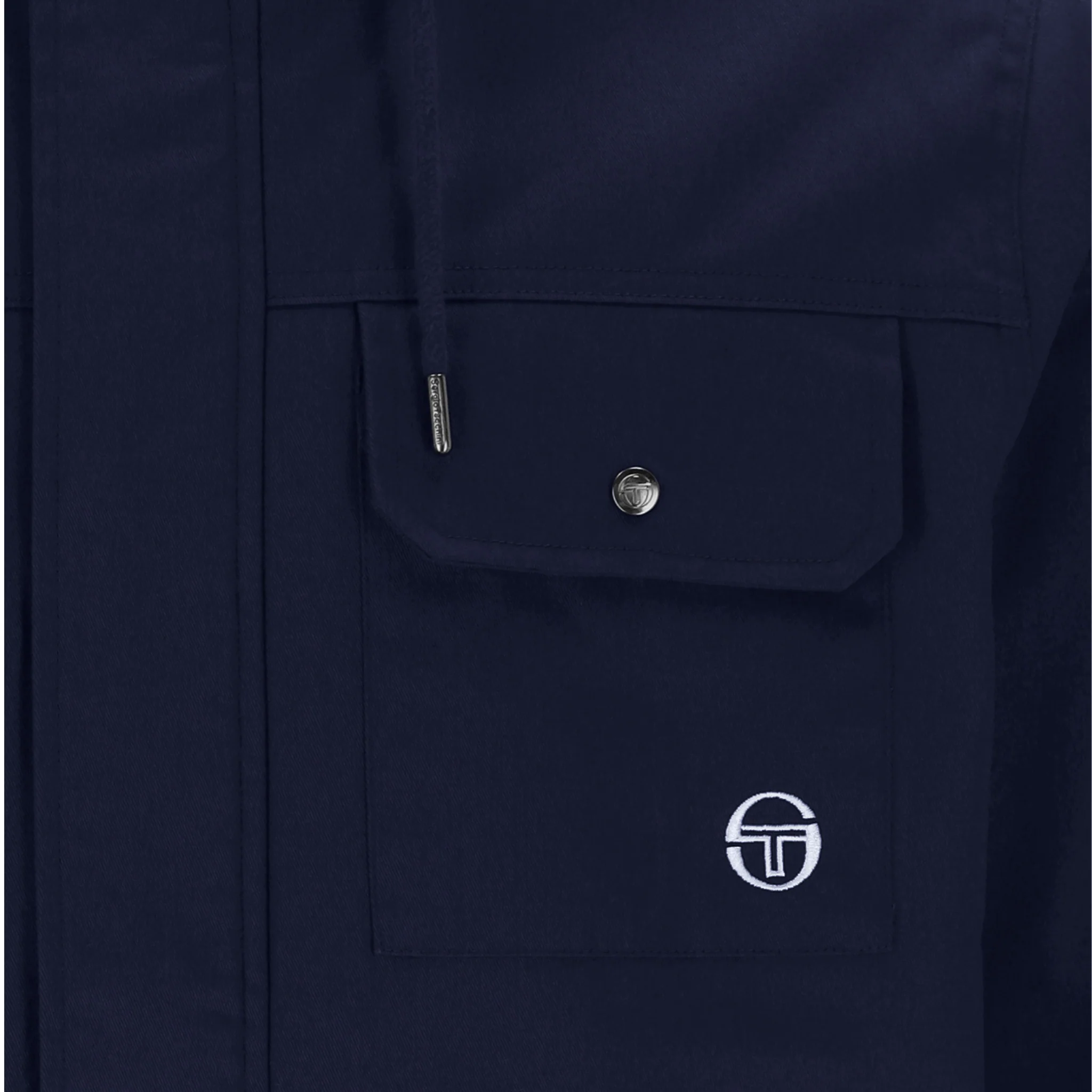 Mens Sergio Tacchini Maritime Blue Weaver Hooded Field Jacket - Image 2