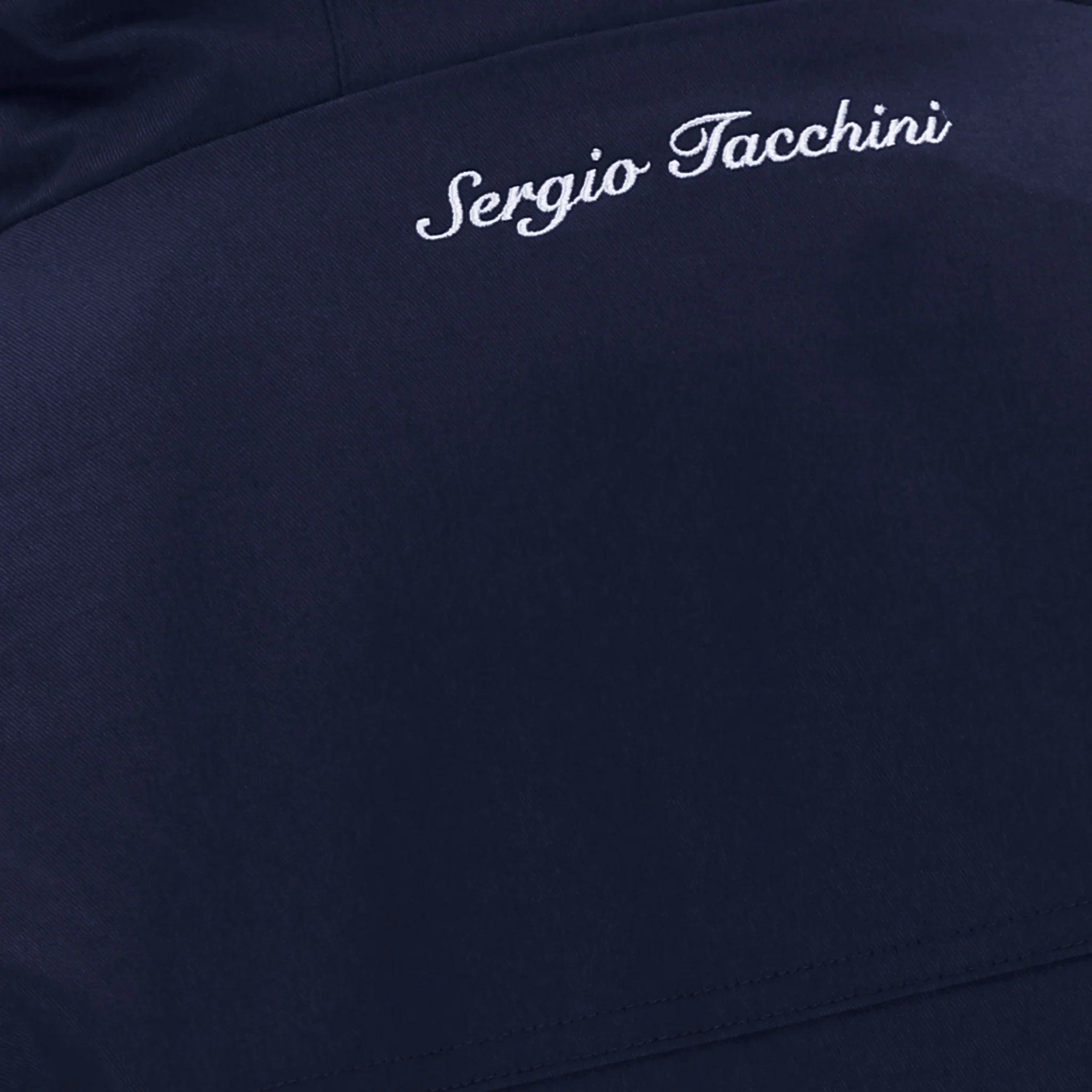 Mens Sergio Tacchini Maritime Blue Weaver Hooded Field Jacket - Image 3