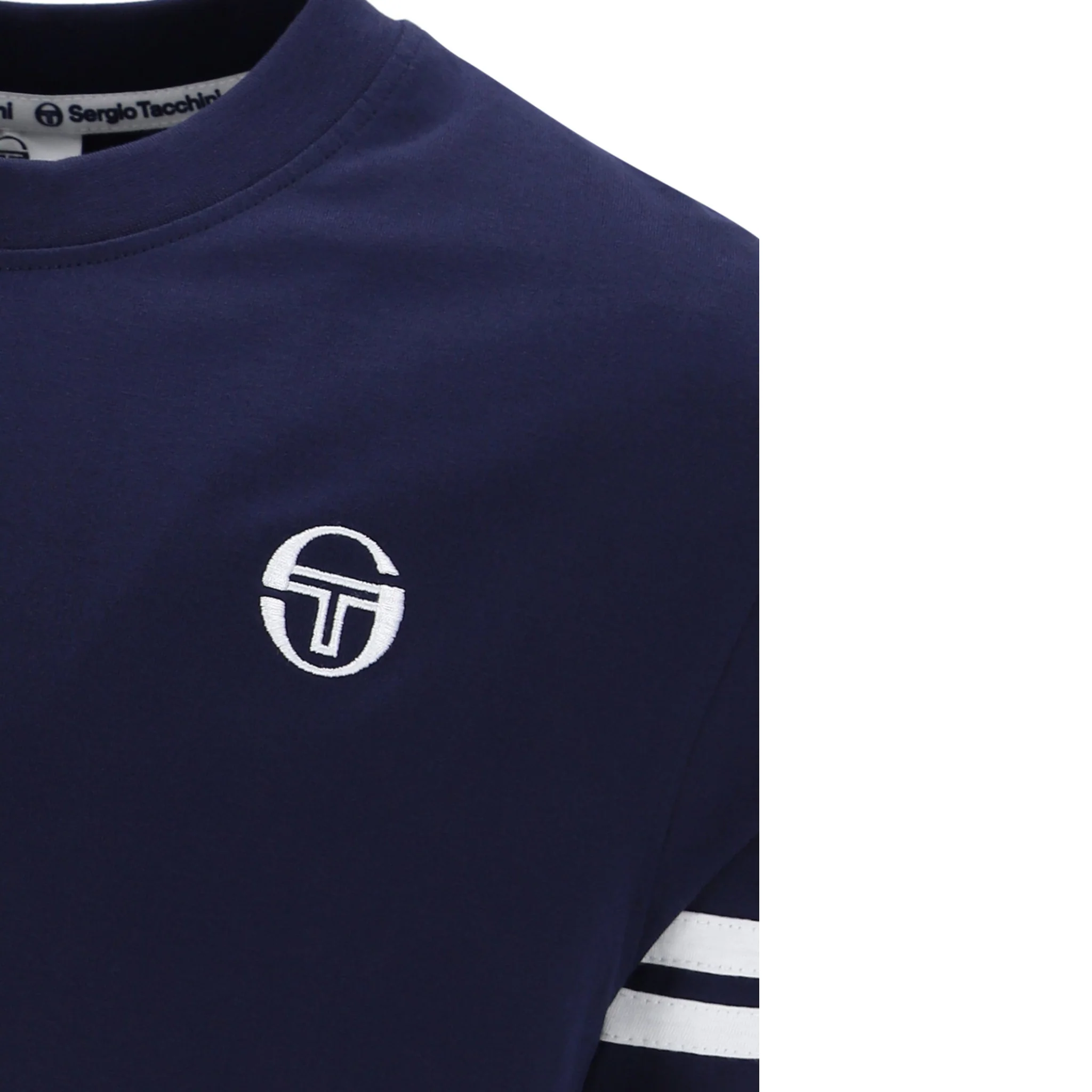 Mens Sergio Tacchini Maritime Blue/White Grello S/s T Shirt - Image 3