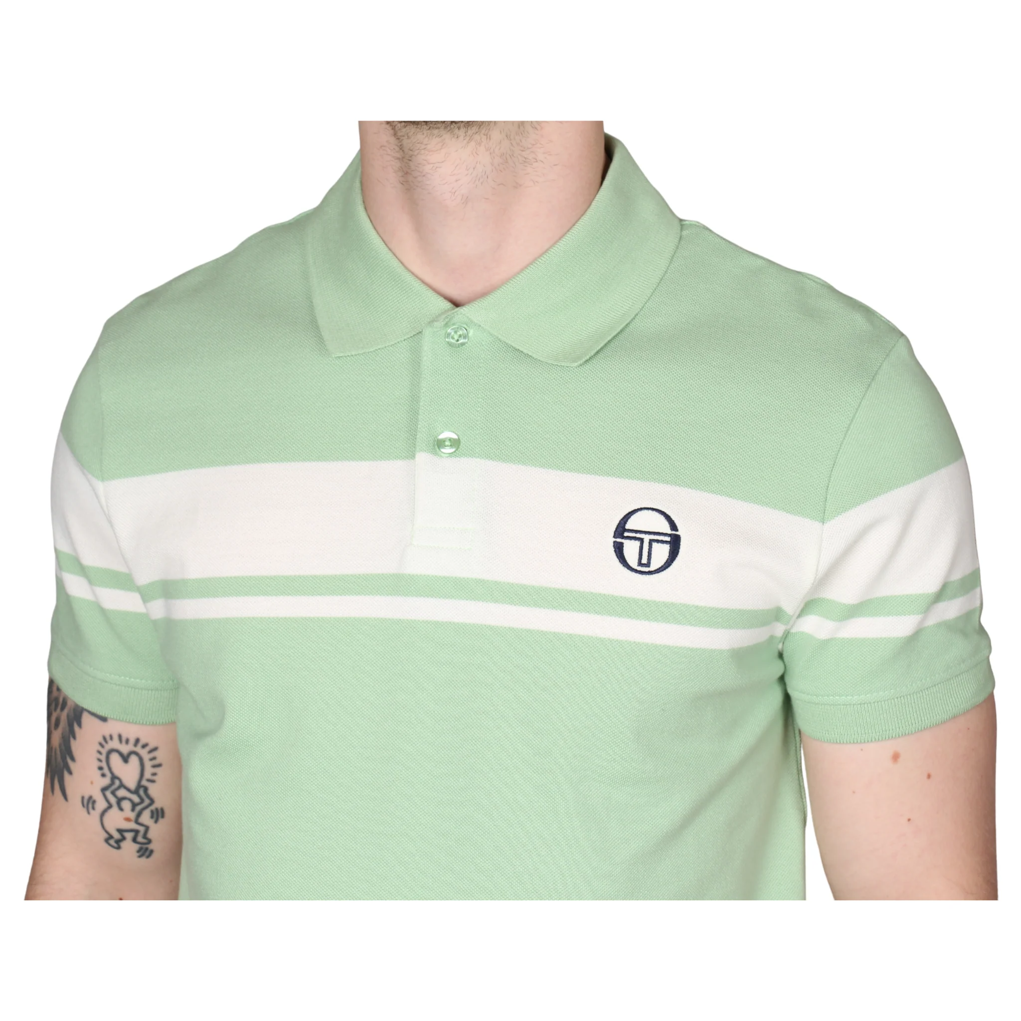 Mens Sergio Tacchini Quiet Green/Gardenia Young Line S/s Polo Shirt - Image 3