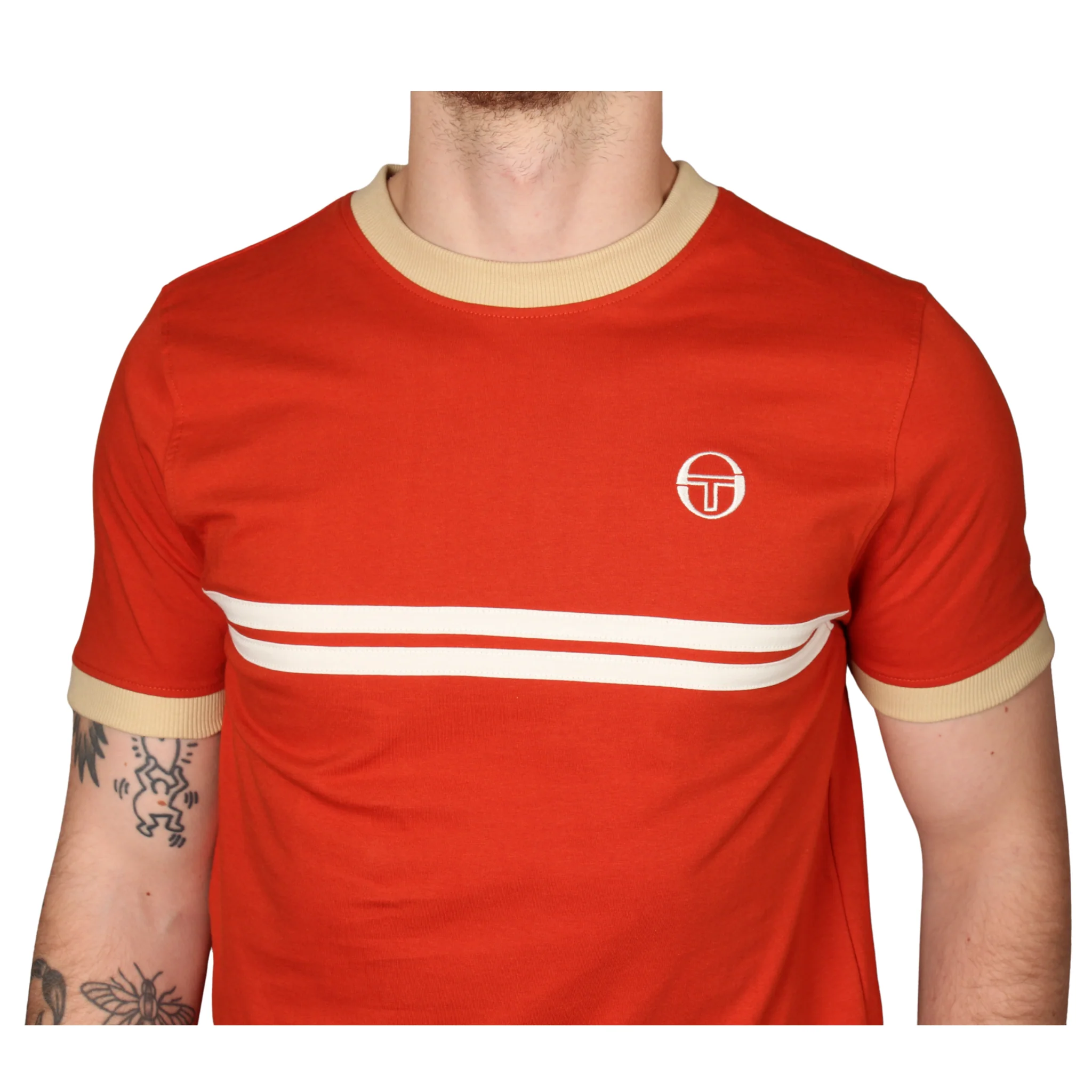 Mens Sergio Tacchini Rooibos Tea/Mojave Desert/Gardenia Supermac S/s T Shirt - Image 3