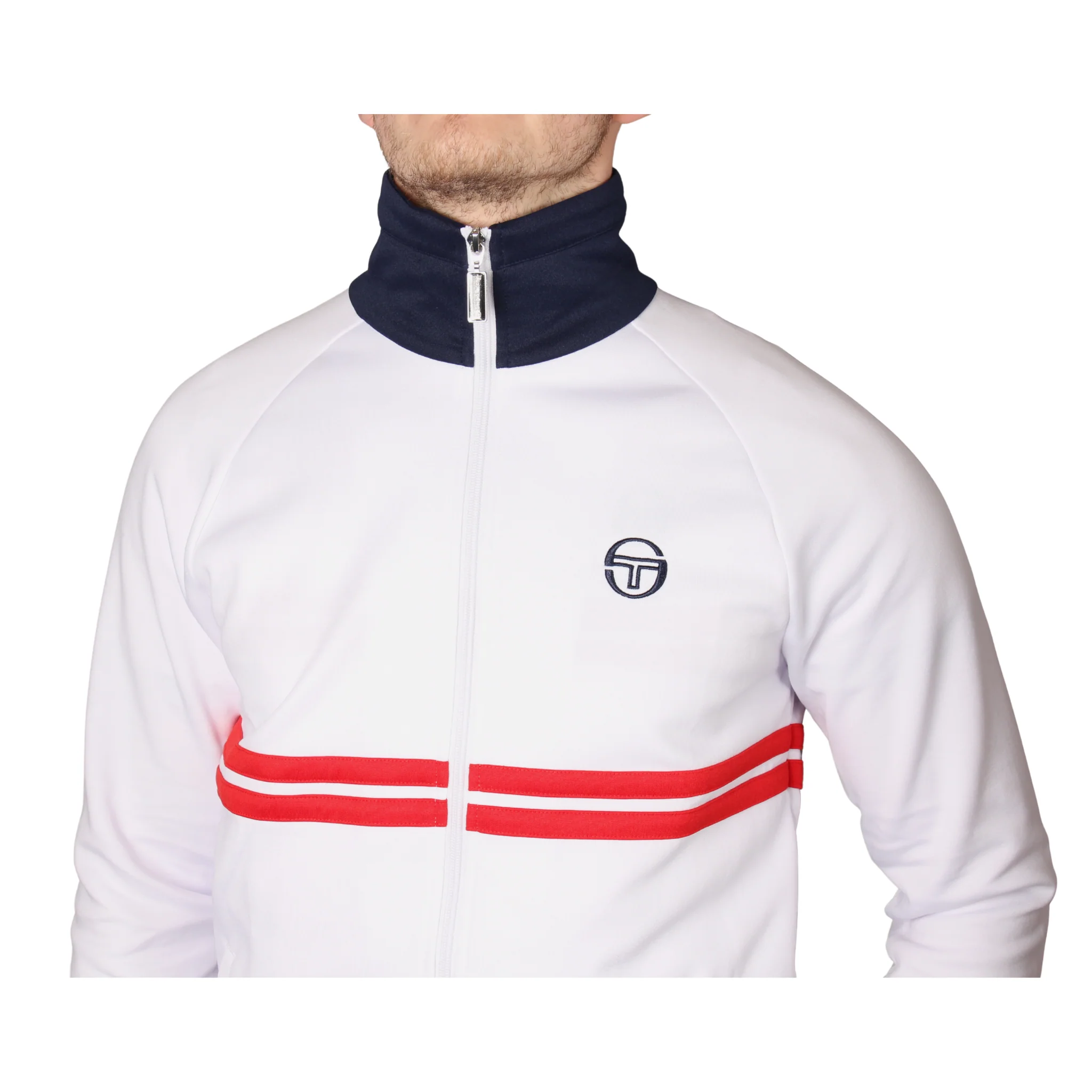 Mens Sergio Tacchini White/Maritime Blue/Adrenaline Rush Dallas Track Top - Image 3