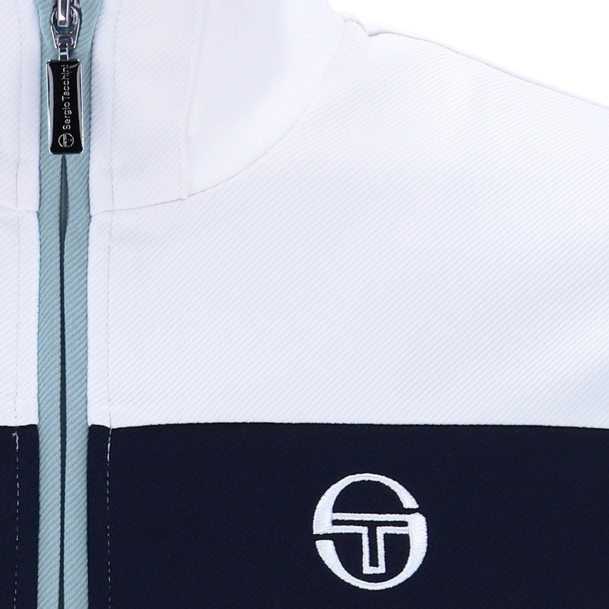 Mens Sergio Tacchini White/Maritime Blue/Lead Damarindo Track Top - Image 3