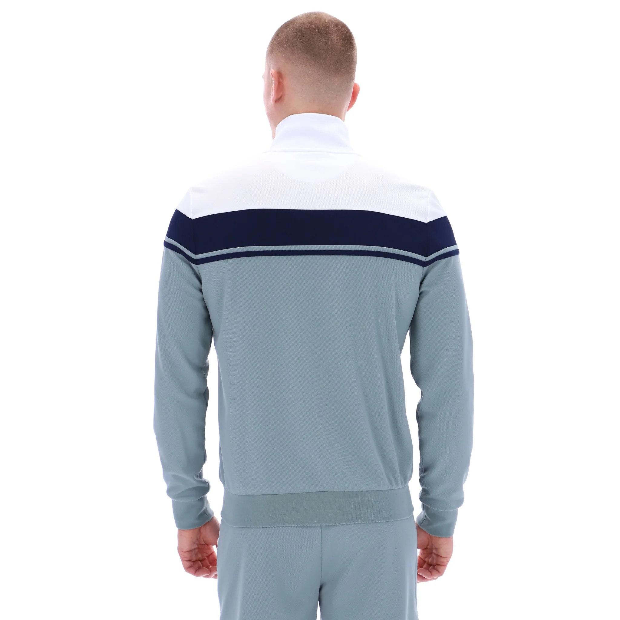 Mens Sergio Tacchini White/Maritime Blue/Lead Damarindo Track Top - Image 4