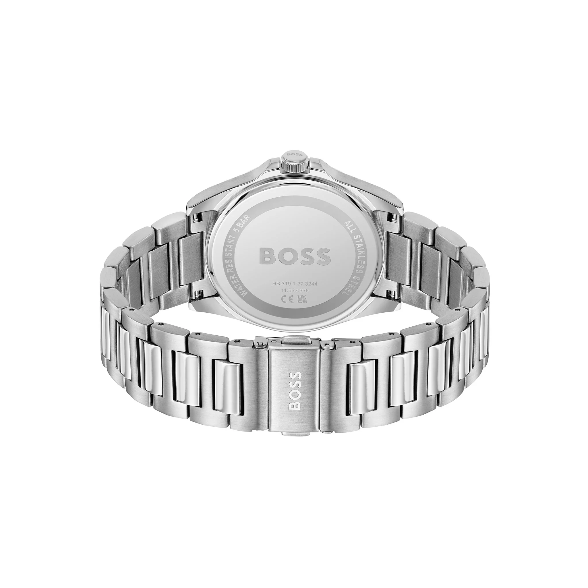 Mens BOSS Silver/Black Strike Bracelet Watch - Image 3