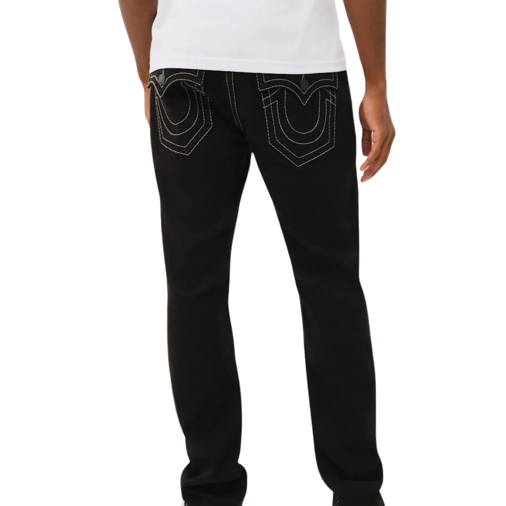 Mens True Religion Body Rinse Black Ricky Flap Big T Jeans - Image 2