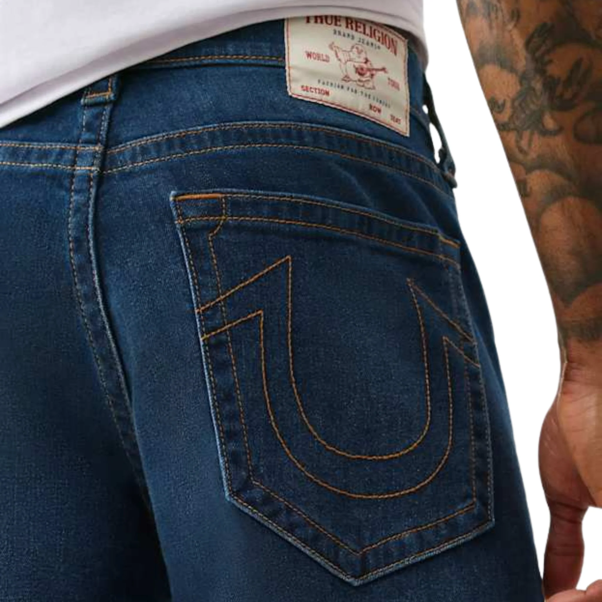 Mens True Religion Damon Dark Wash Bobby SN NF Baggy Jeans - Image 3