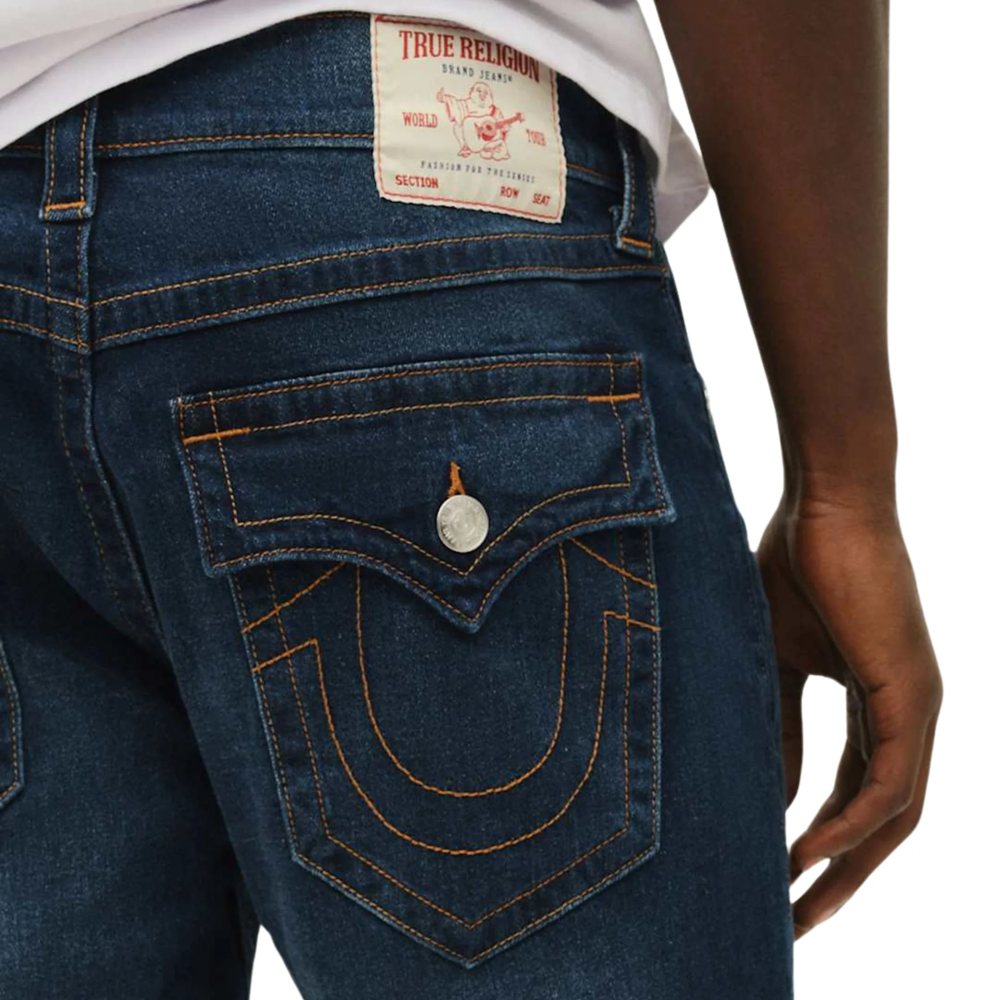 Mens True Religion Damon Dark Wash Ricky SN Flap Jeans - Image 5