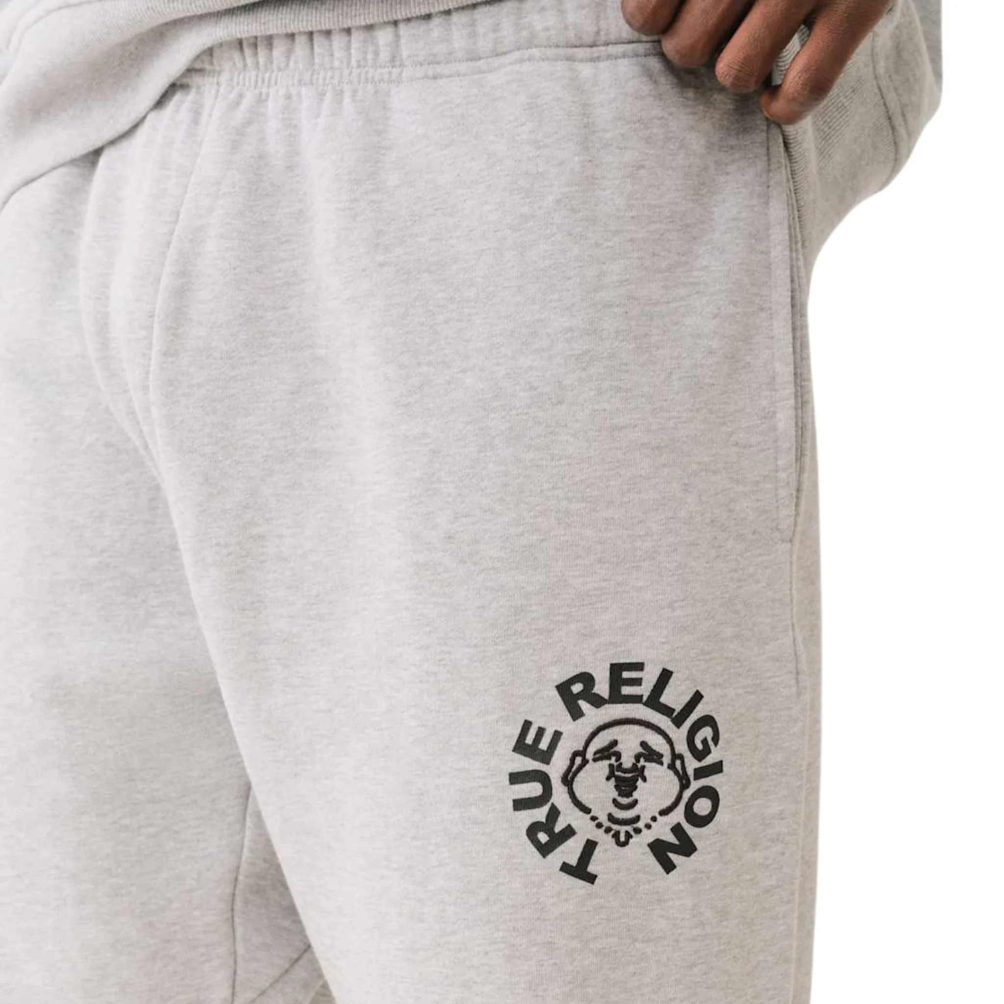Mens True Religion Heather Grey Buddha Face Sweat Pants - Image 5
