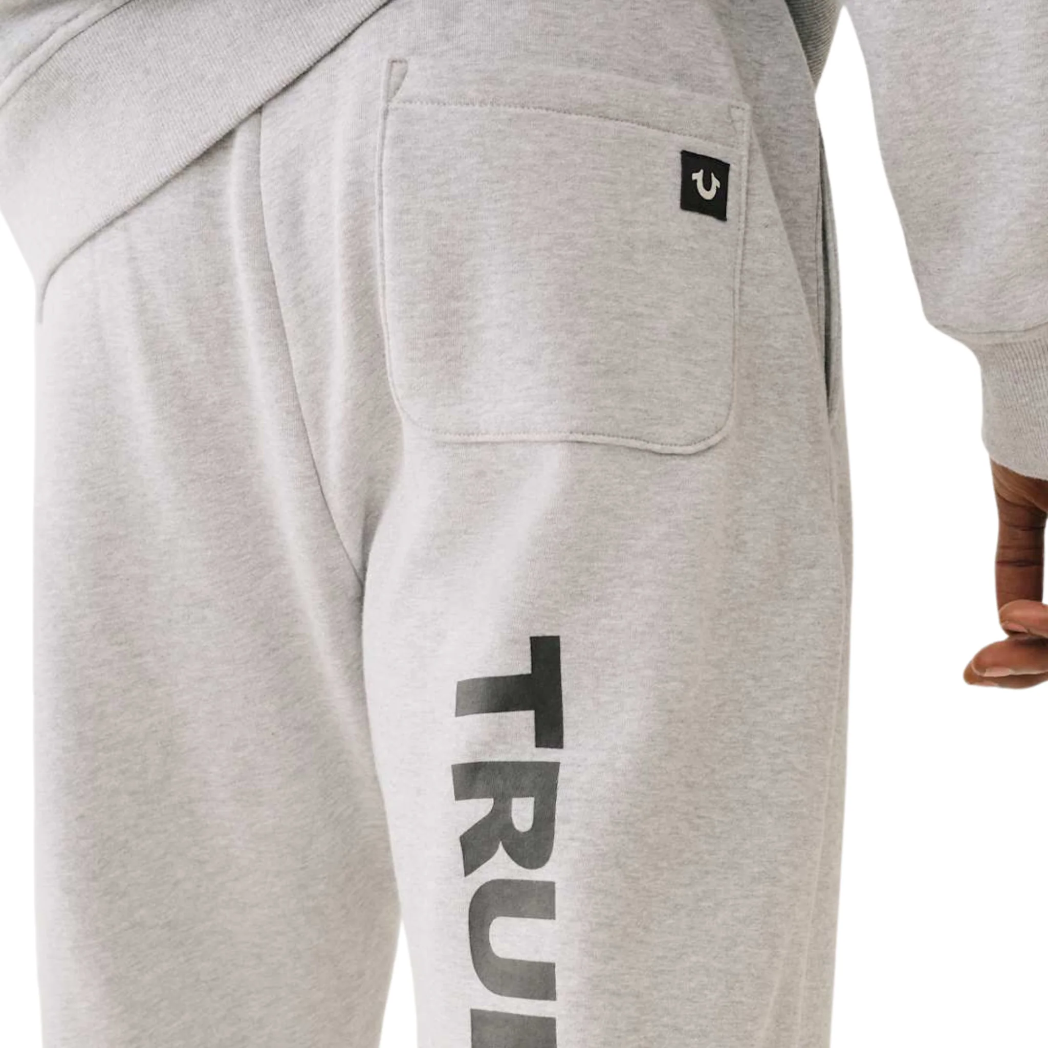 Mens True Religion Heather Grey Buddha Face Sweat Pants - Image 6