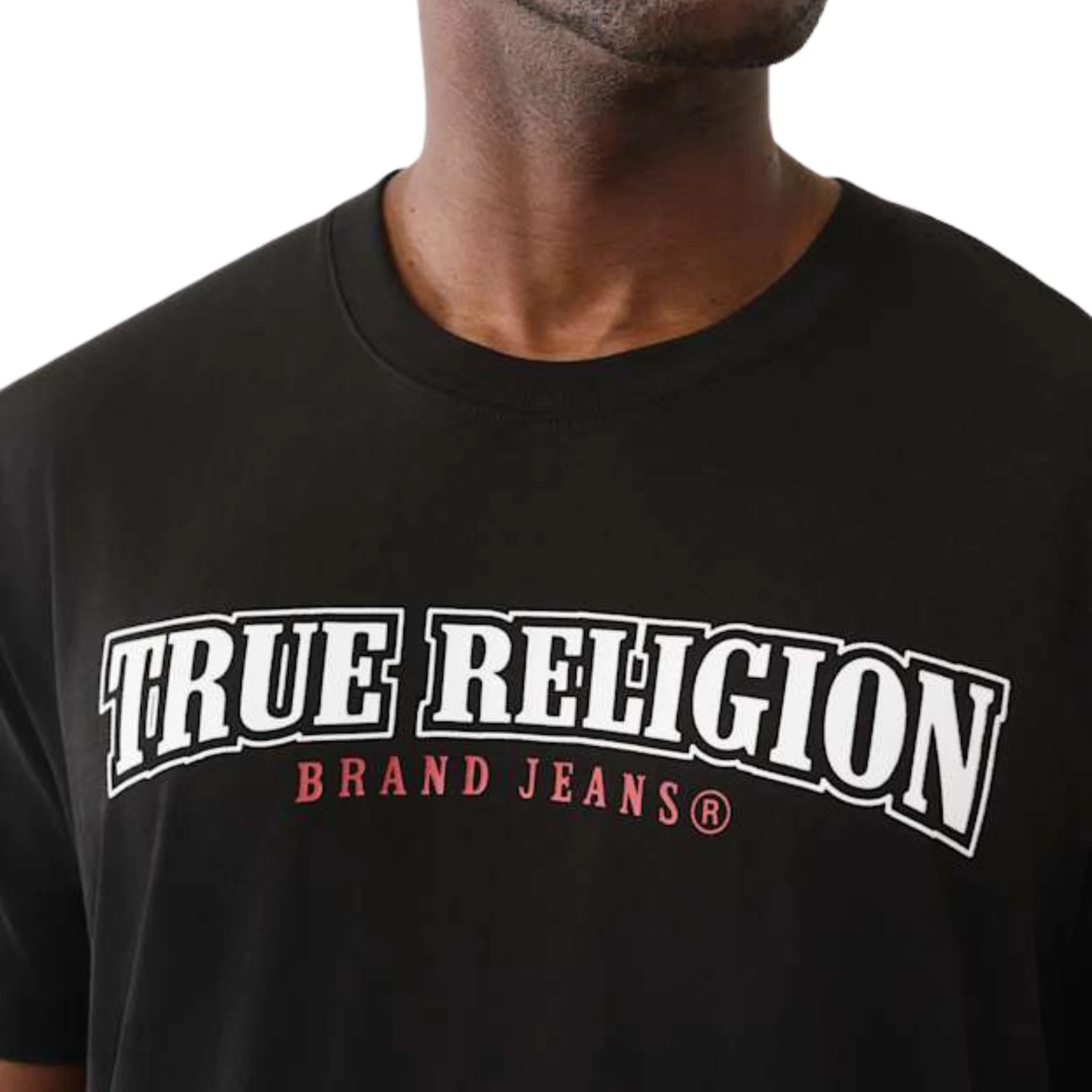 Mens True Religion Jet Black Flock Buddha S/s T Shirt - Image 3