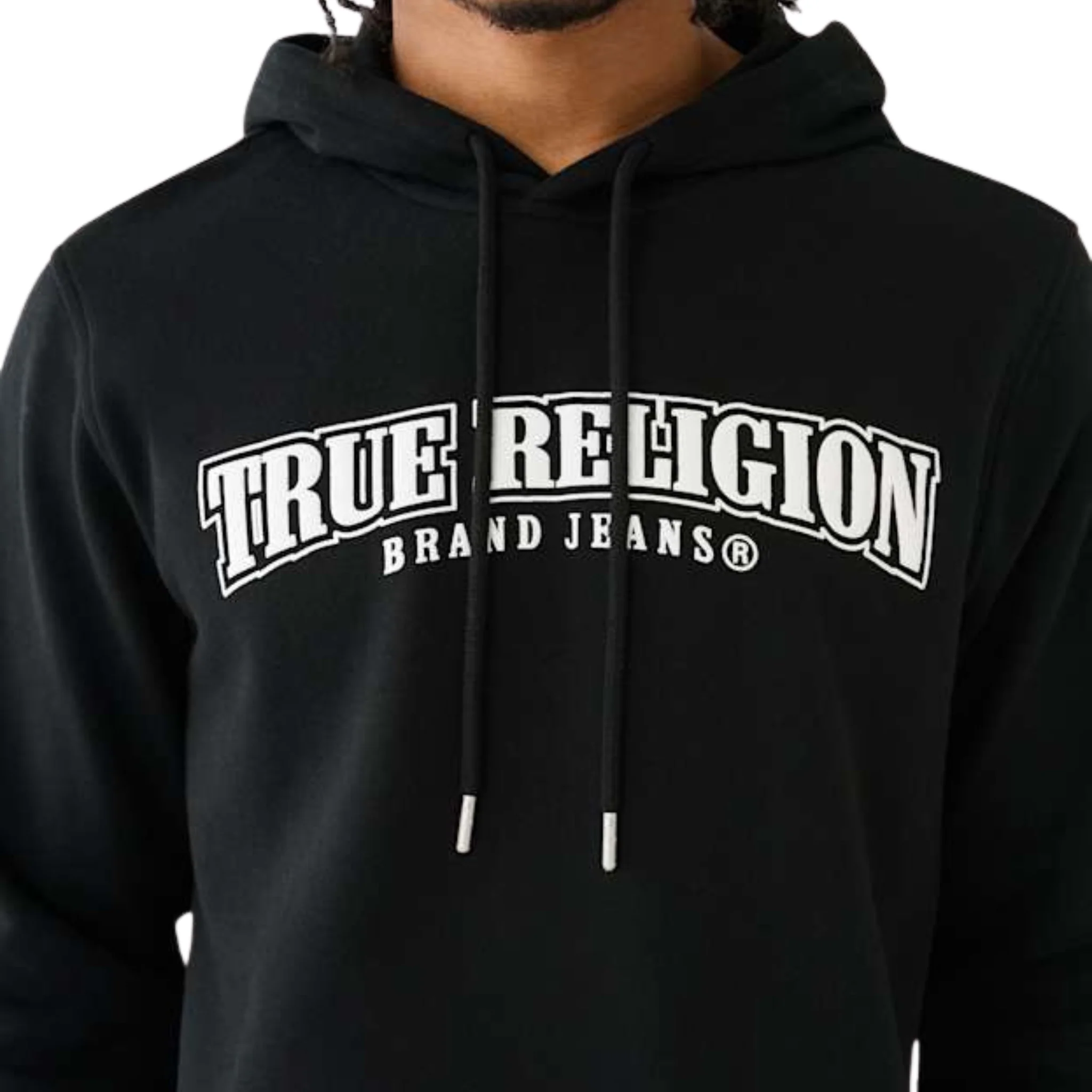 Mens True Religion Jet Black Painted HS Hoodie - Image 3