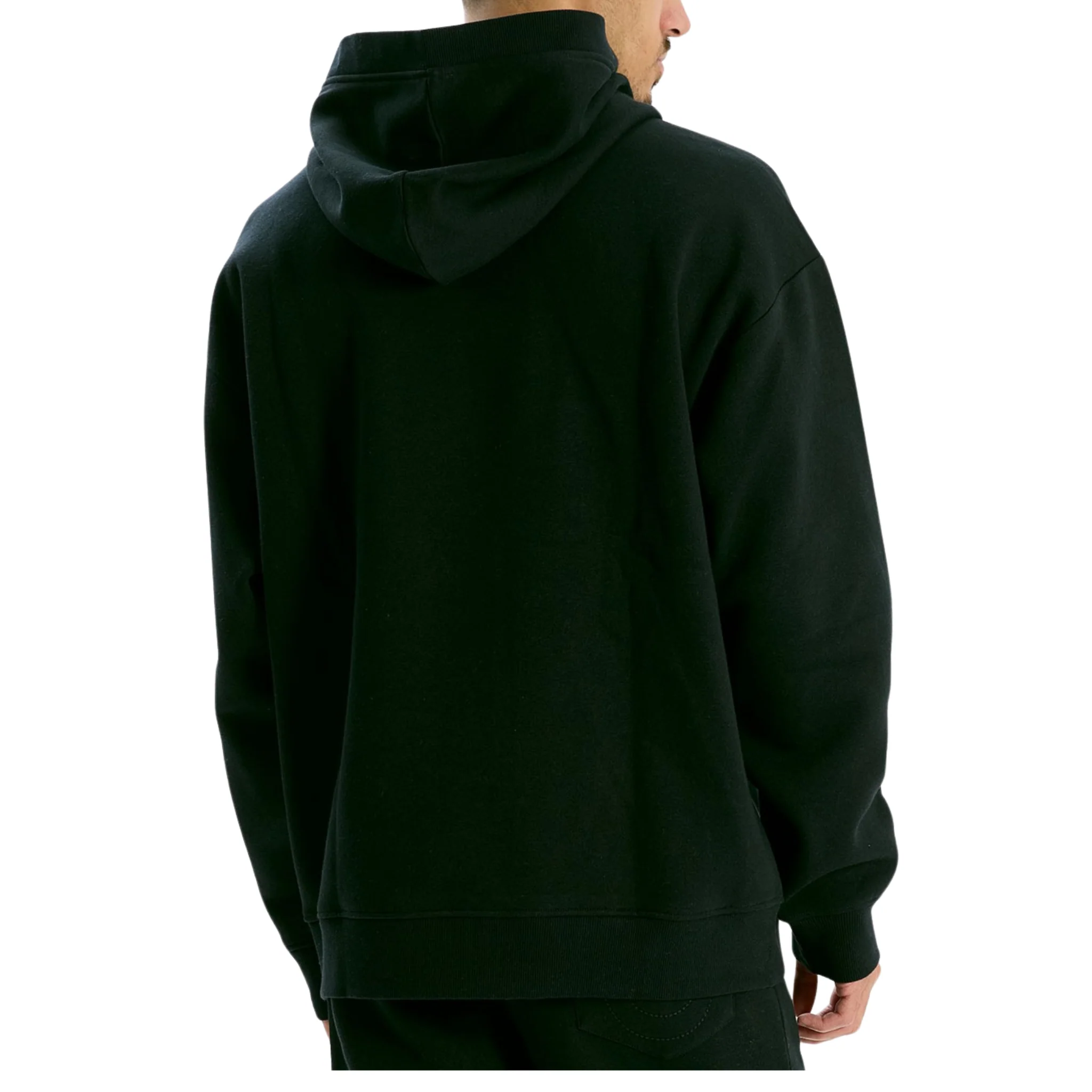 Mens True Religion Jet Black True Vintage No.1 Hoodie - Image 2