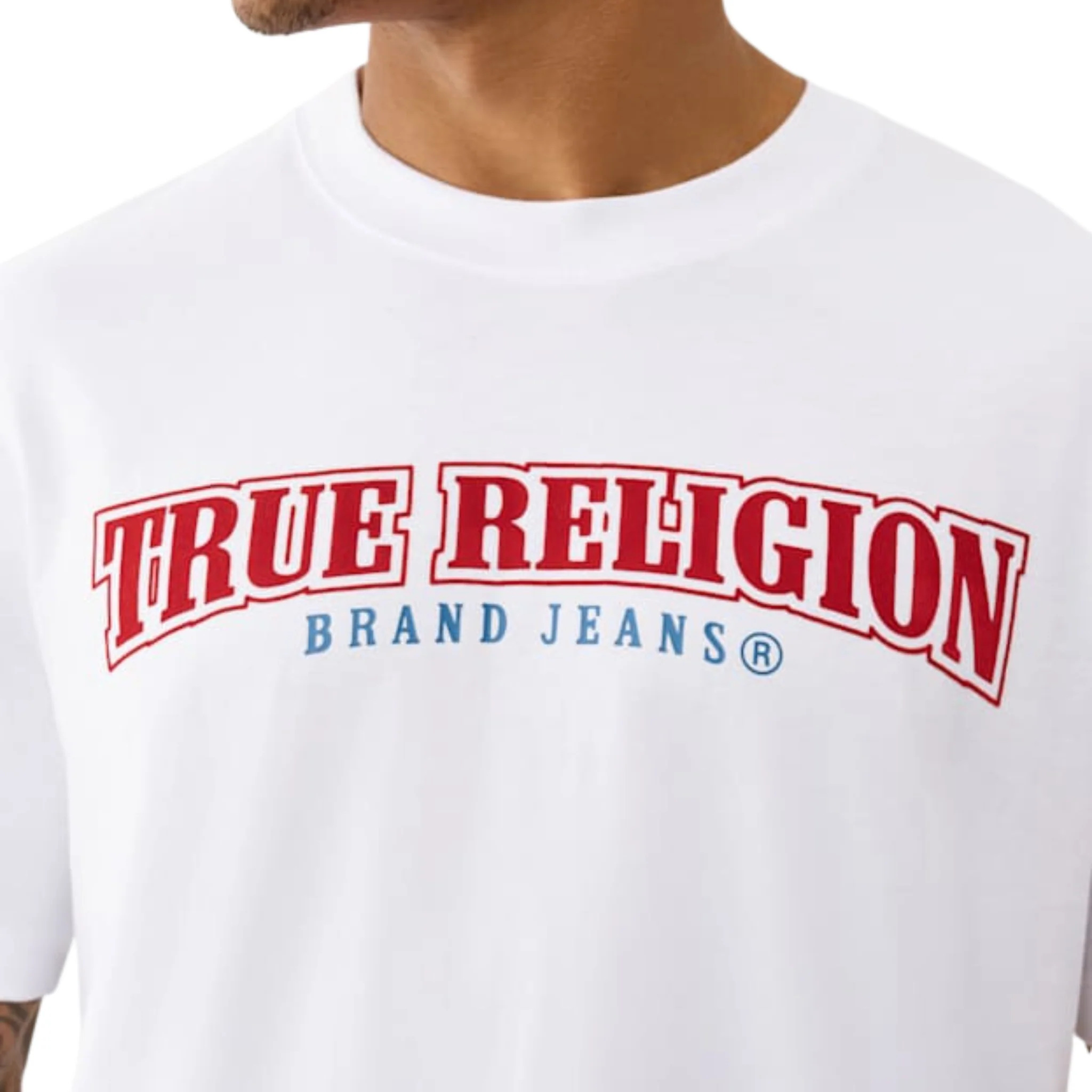 Mens True Religion Optic White Flock Buddha S/s T Shirt - Image 3