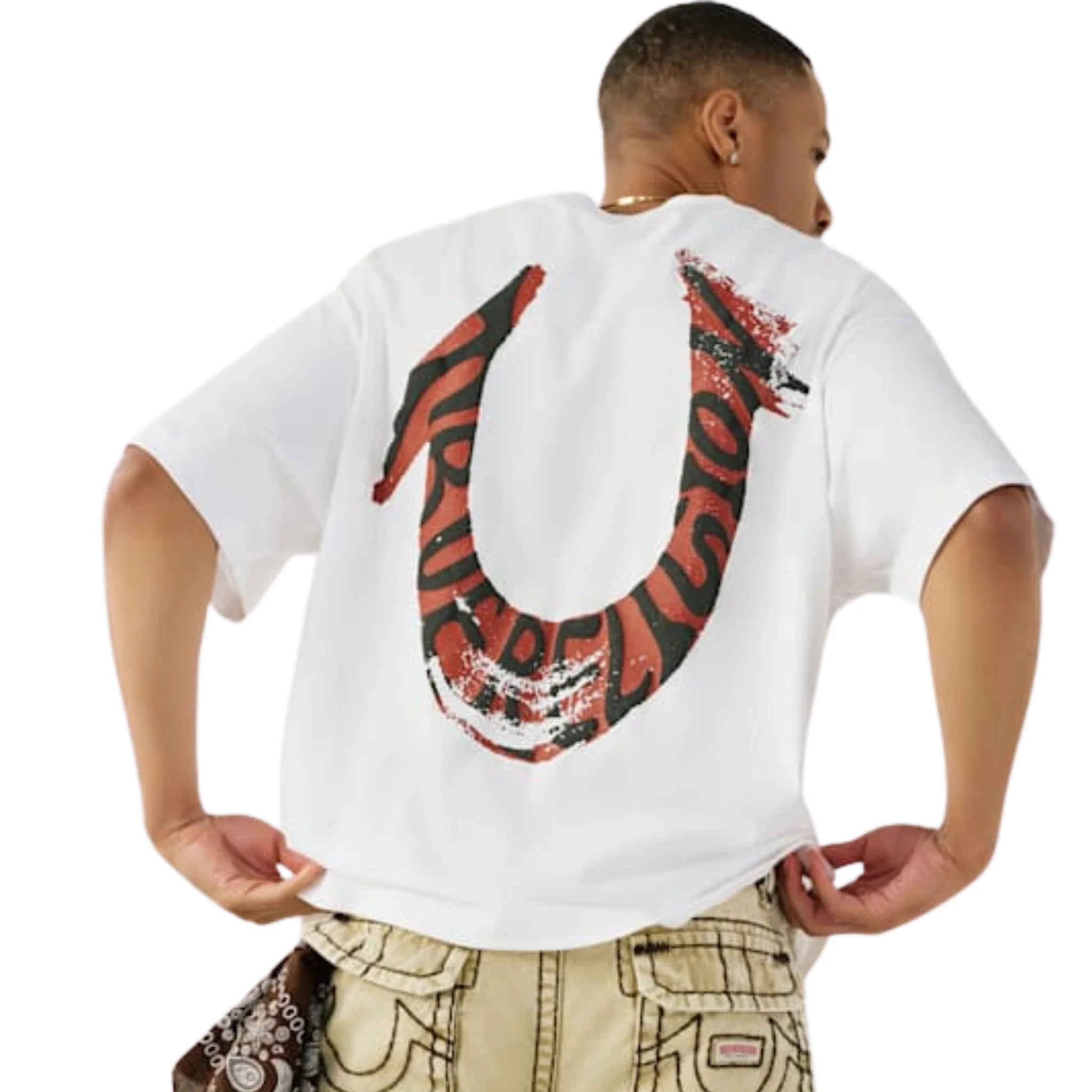 Mens True Religion Optic White Painted HS Oversized S/s T Shirt - Image 2