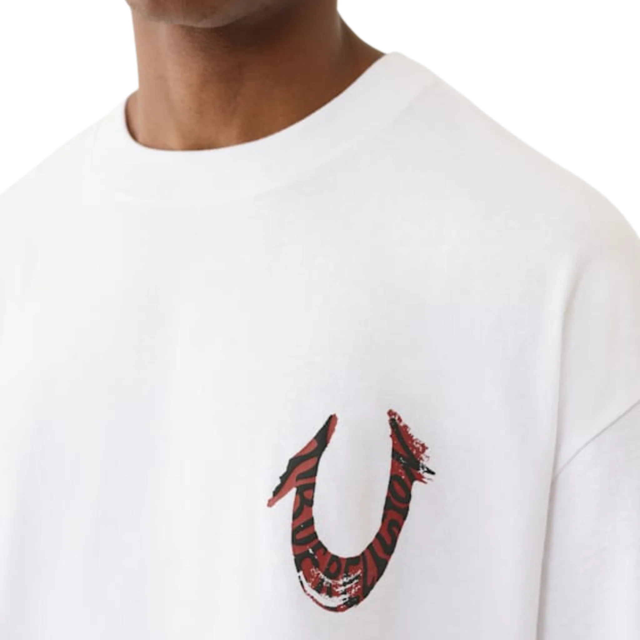 Mens True Religion Optic White Painted HS Oversized S/s T Shirt - Image 3