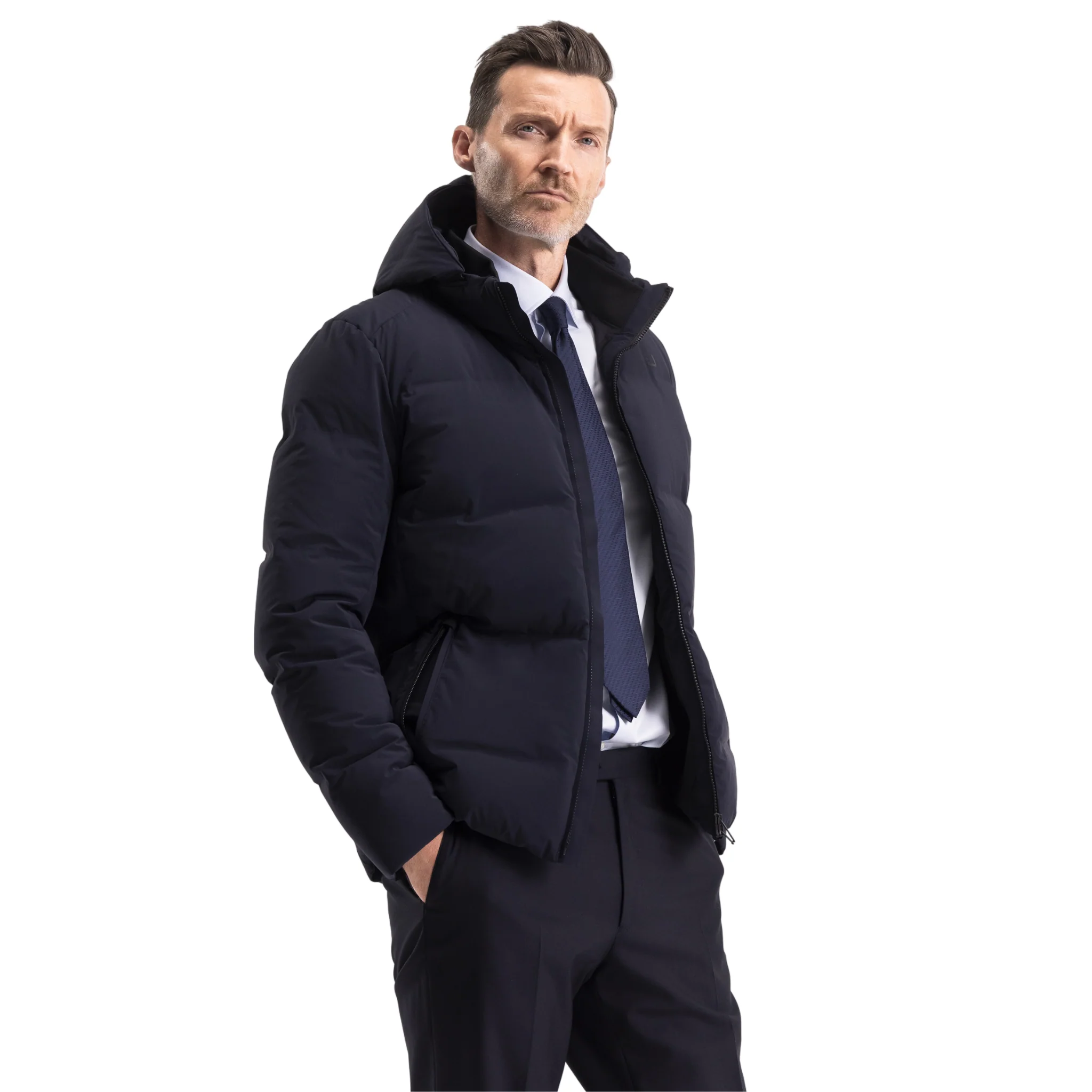 Mens UBR Navy Bolt XP Down Jacket - Image 12